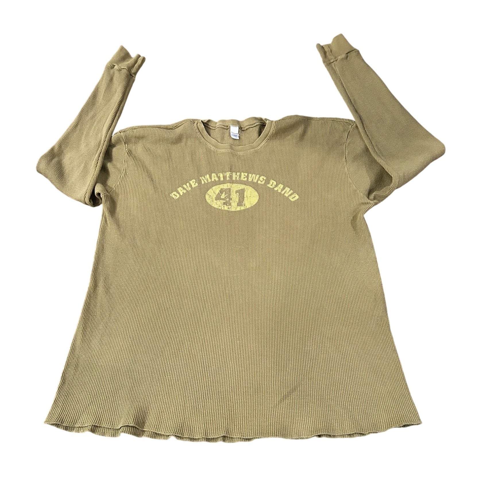 DAVE MATTHEWS BAND XL Long Sleeve Waffle Thermal Green Band Shirt