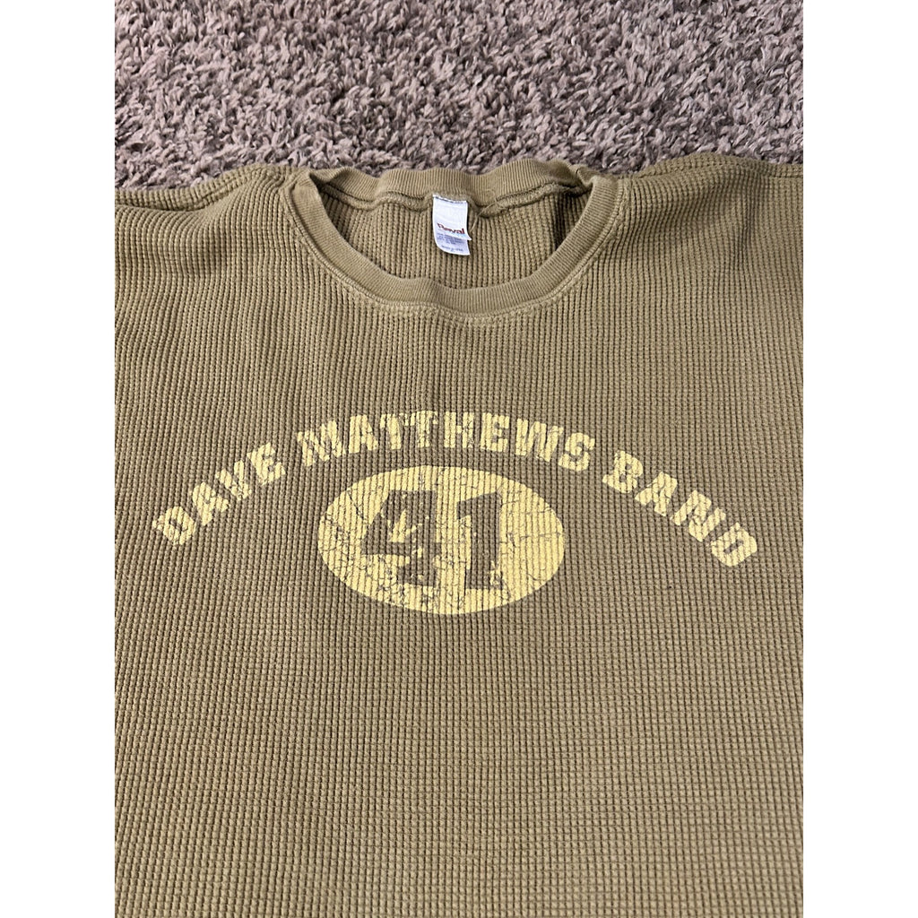 DAVE MATTHEWS BAND XL Long Sleeve Waffle Thermal Green Band Shirt
