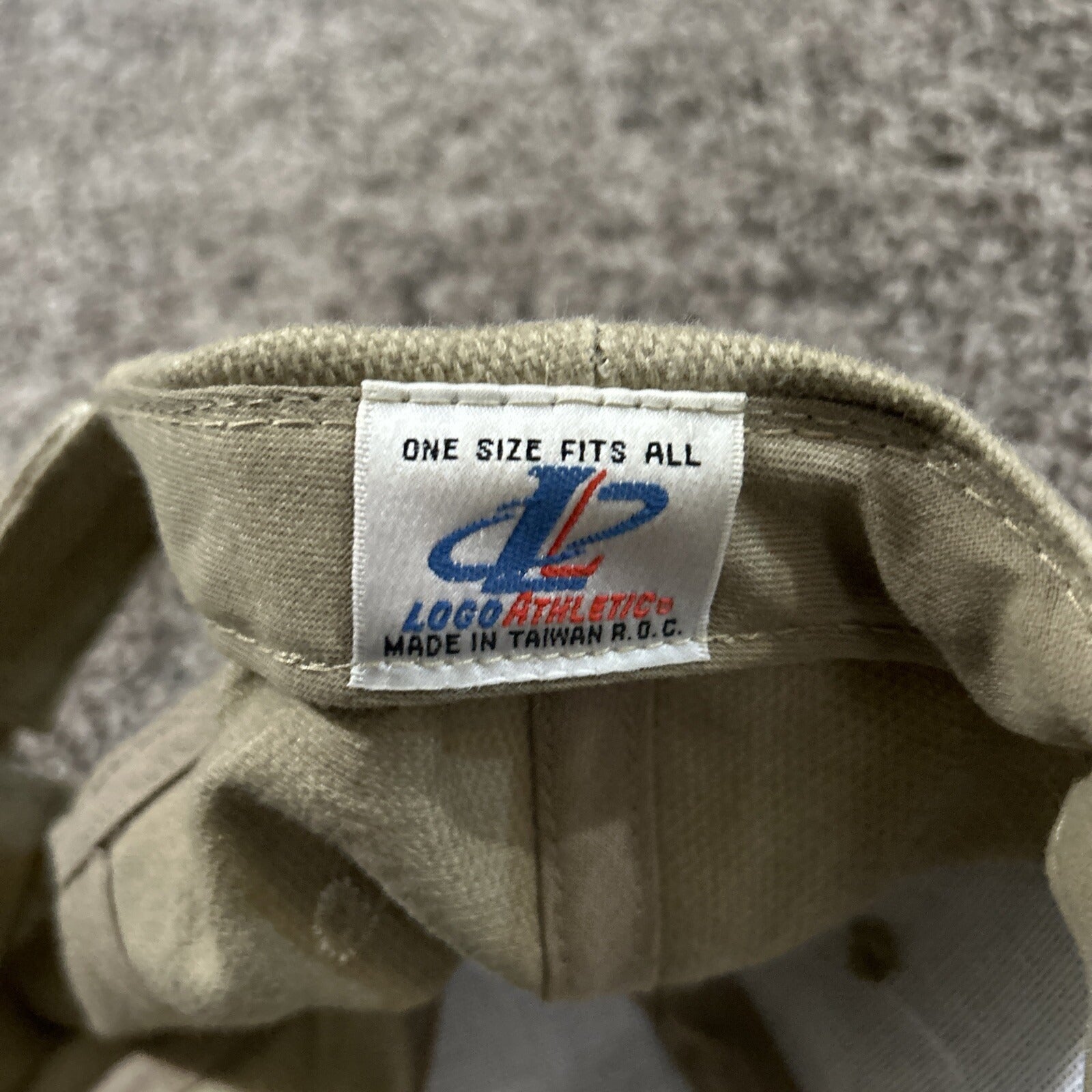 LOGO ATHLETIC Indianapolis 500 Embroidered Khaki Hat Cap Adjustable VTG