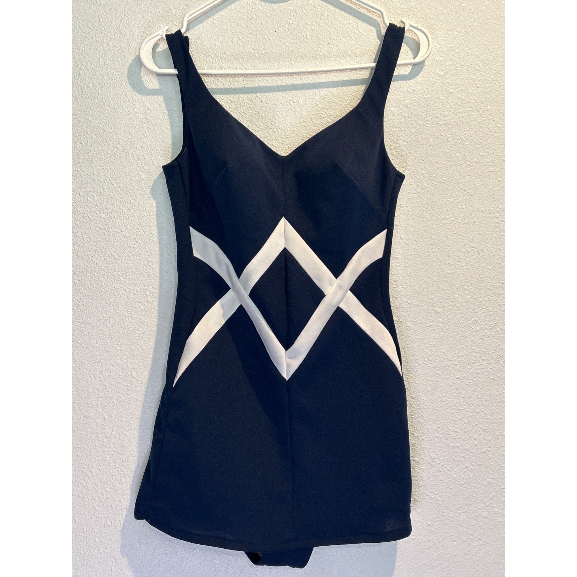 1950s Rose Marie Reid One Piece Swimsuit Dress Navy Pinup