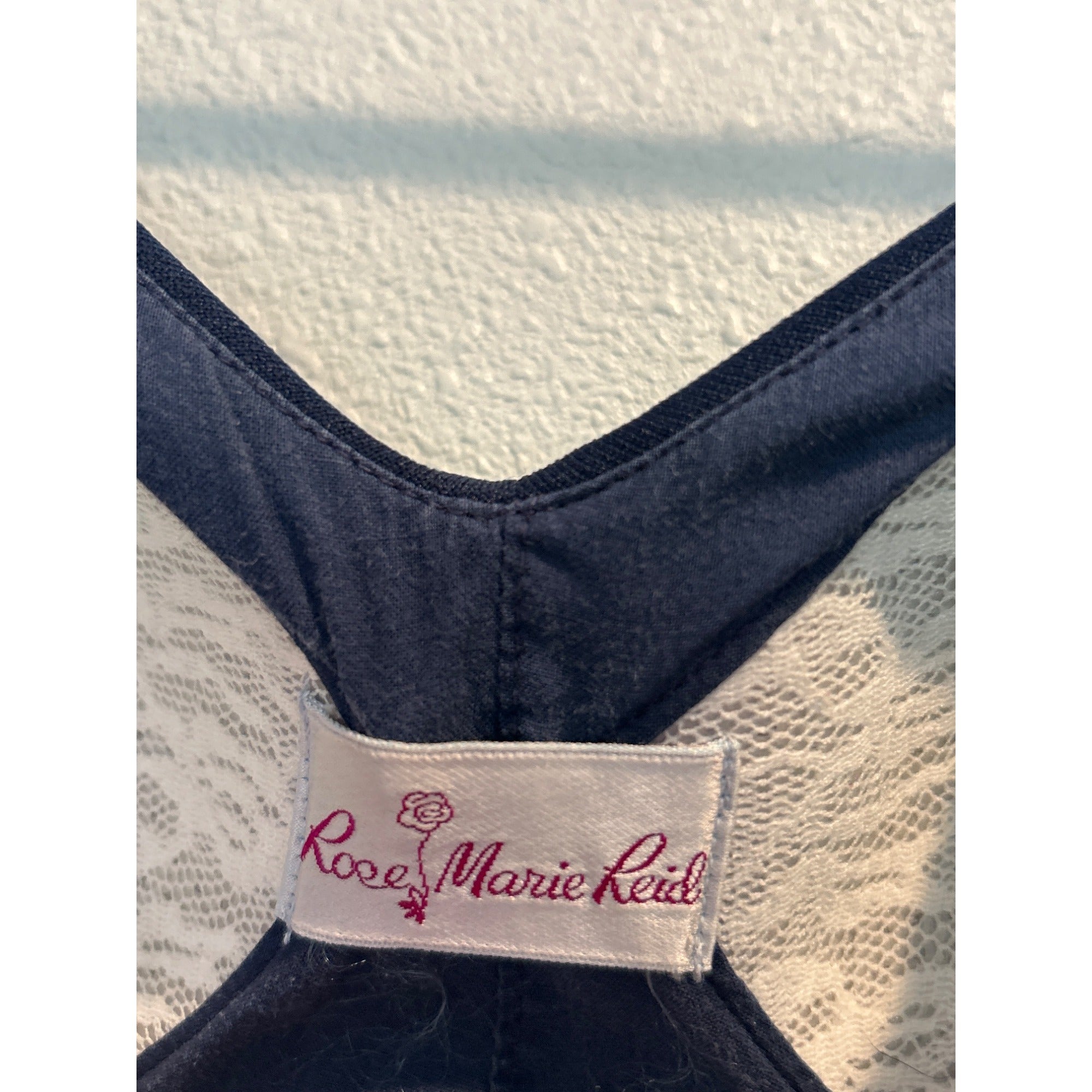 1950s Rose Marie Reid One Piece Swimsuit Dress Navy Pinup