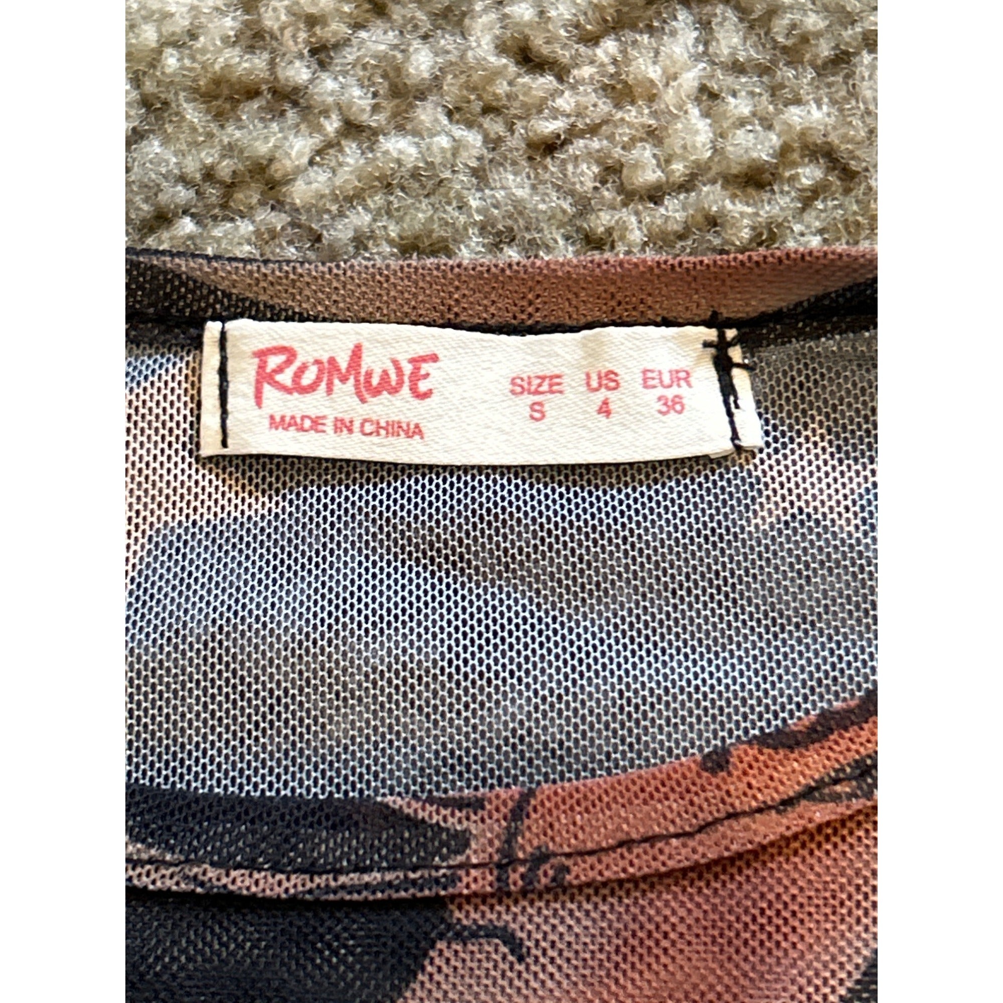 ROMWE Sheer Mesh CROP TOP (SMALL) Celestial  Sun Moon Witchy