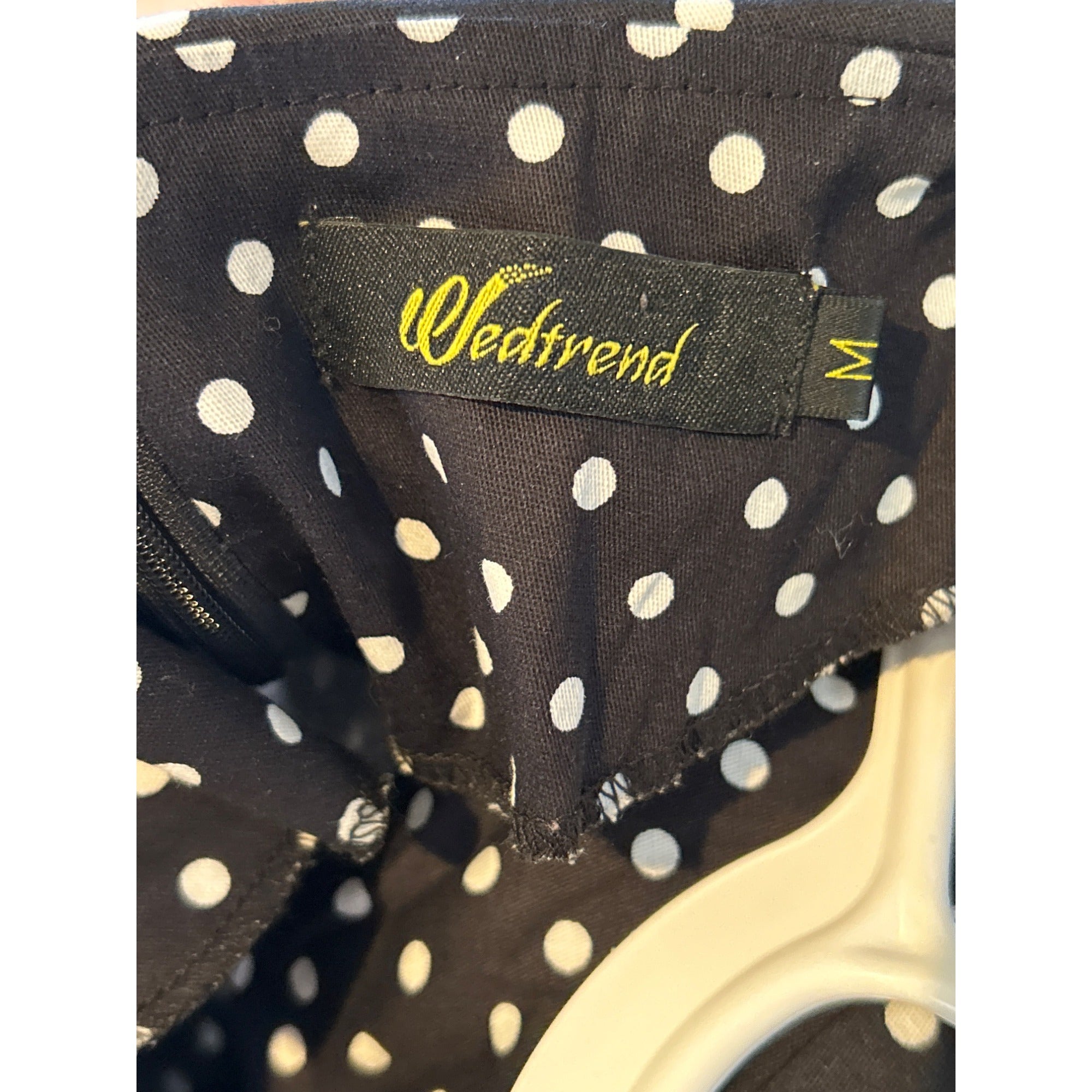 Wedtrend Polka Dot Collared 1950s Retro PIN UP Dress Rockabilly (Medium)