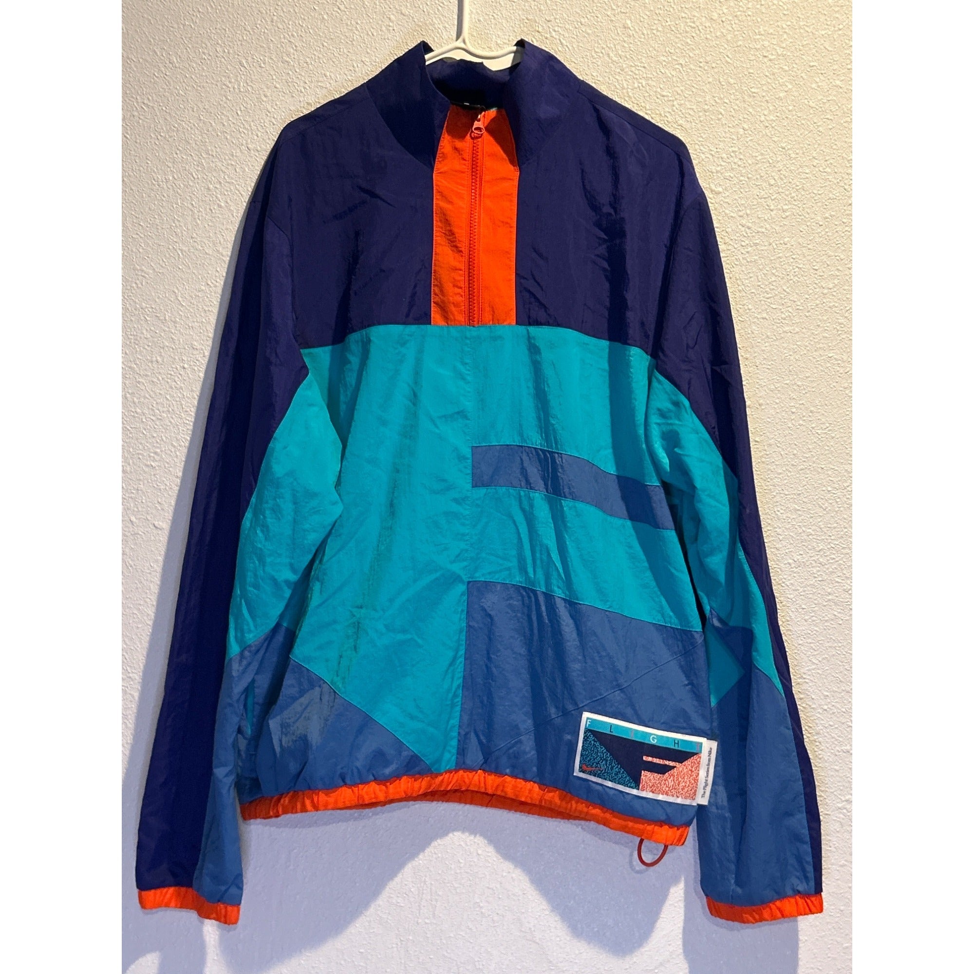 Nike Flight Retro Track Jacket (Mens Medium) Blue Yellow Basketball