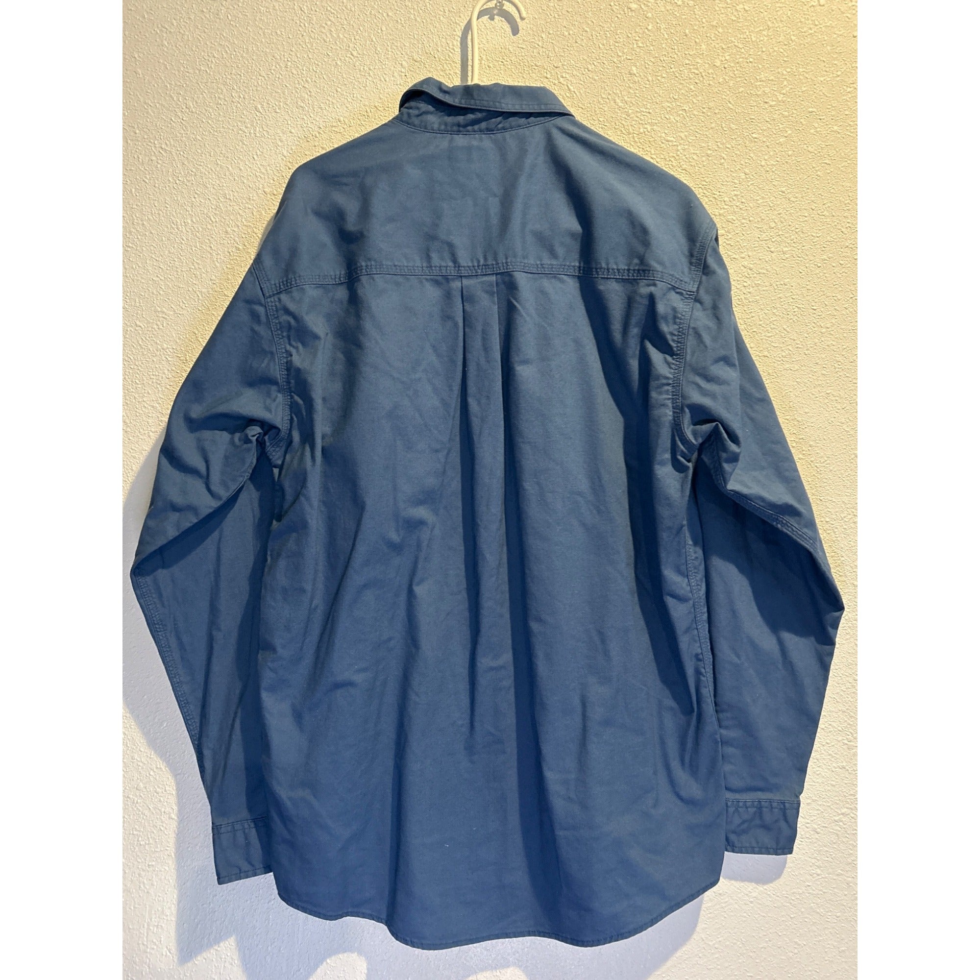 Carhartt (Mens MEDIUM) Work Shirt Button Up Long Sleeve Blue 384-19