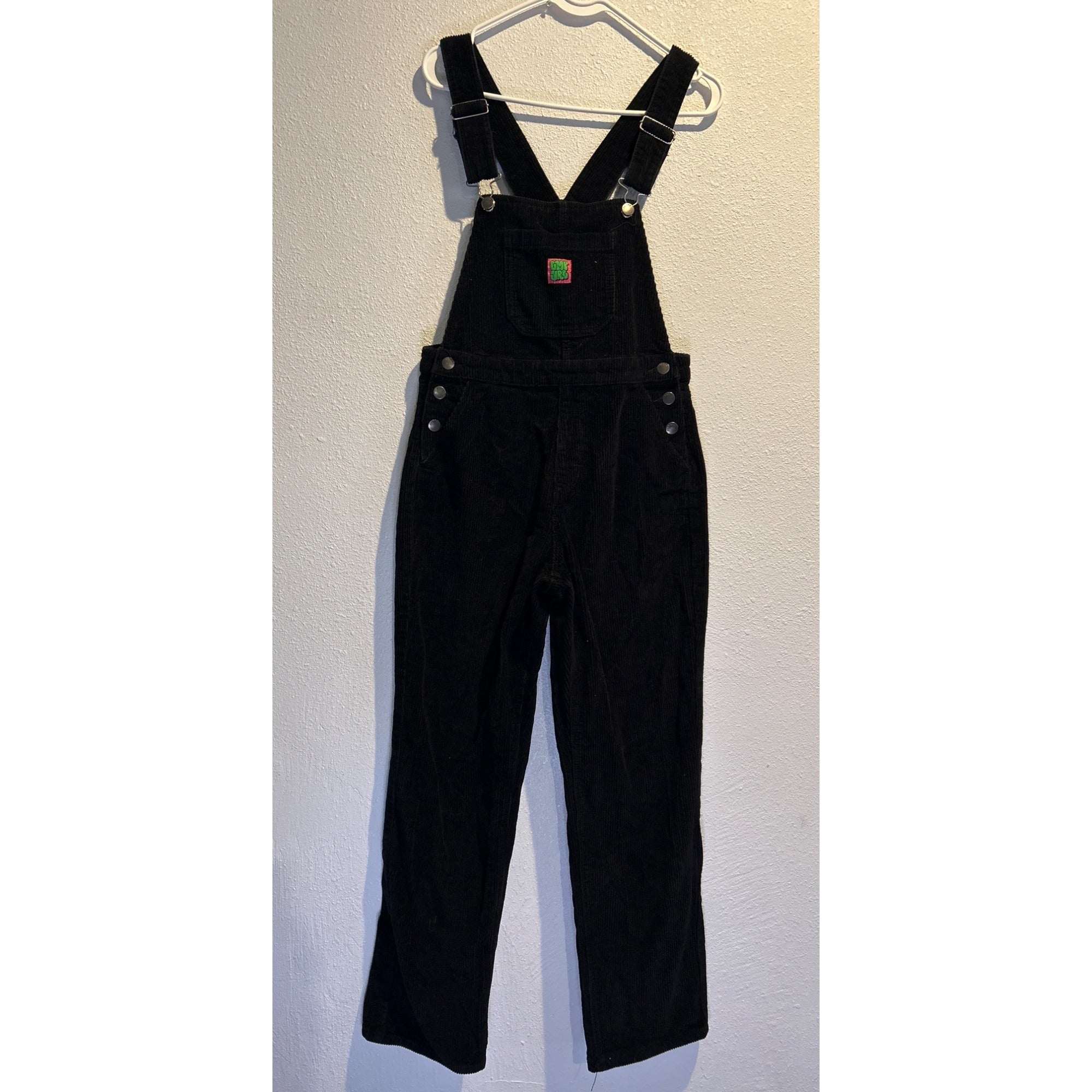 Empyre Suzie Overalls (WOMENS SMALL) Black Corduroy Bib Relaxed Streetwear Skate Y2K Skateboarding