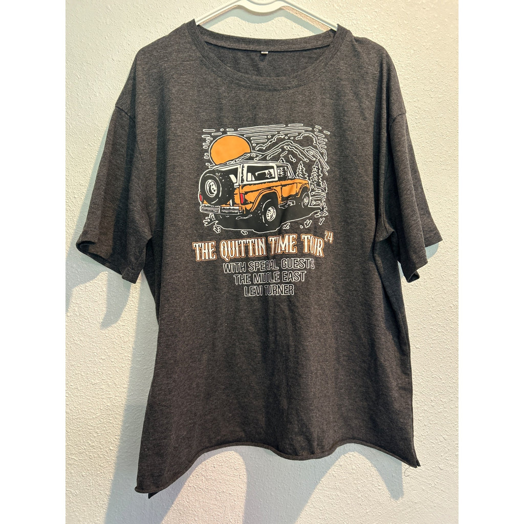 Quittin Time Tour Shirt Merch 2024 Tee Tour T Shirt (MENS Medium)