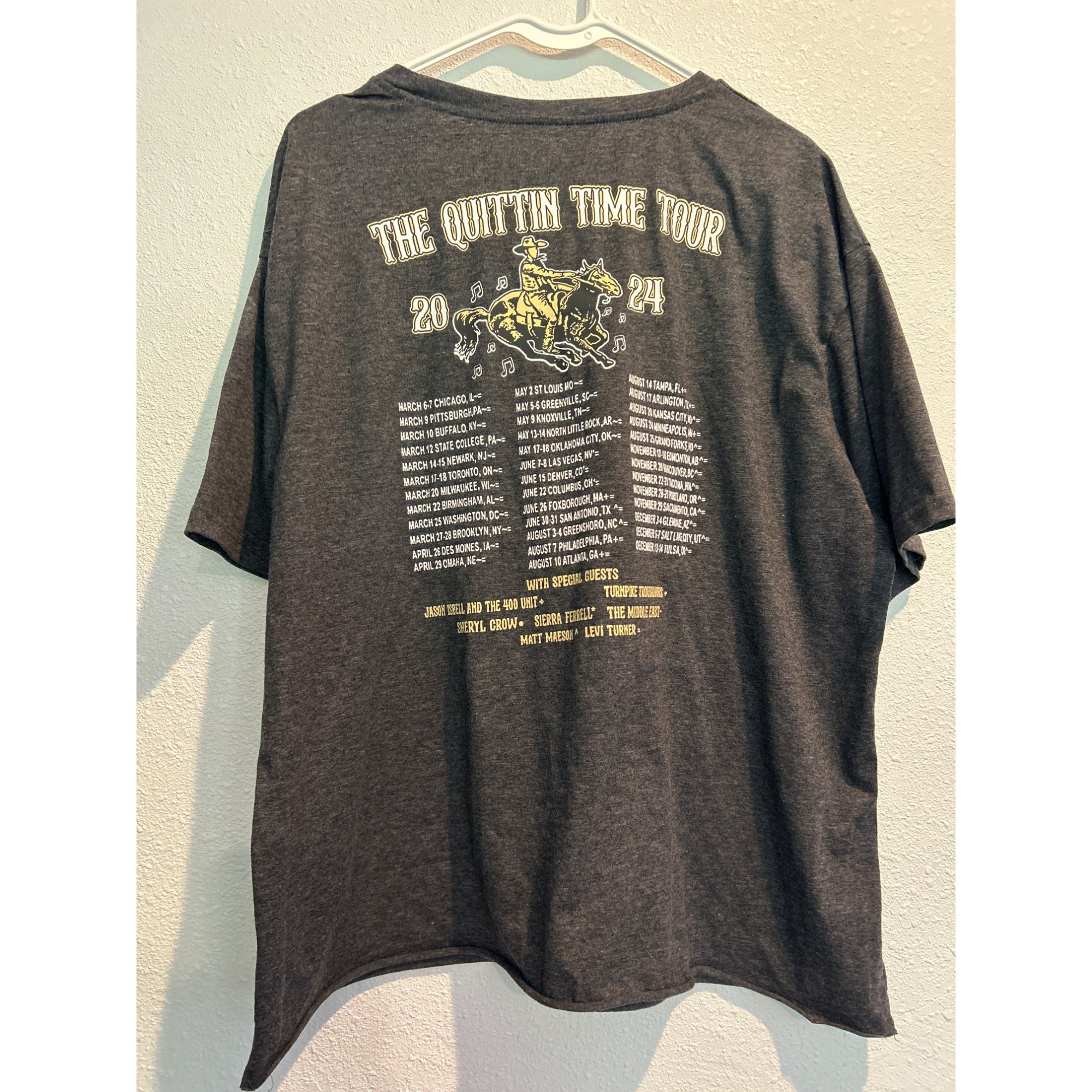 Quittin Time Tour Shirt Merch 2024 Tee Tour T Shirt (MENS Medium)