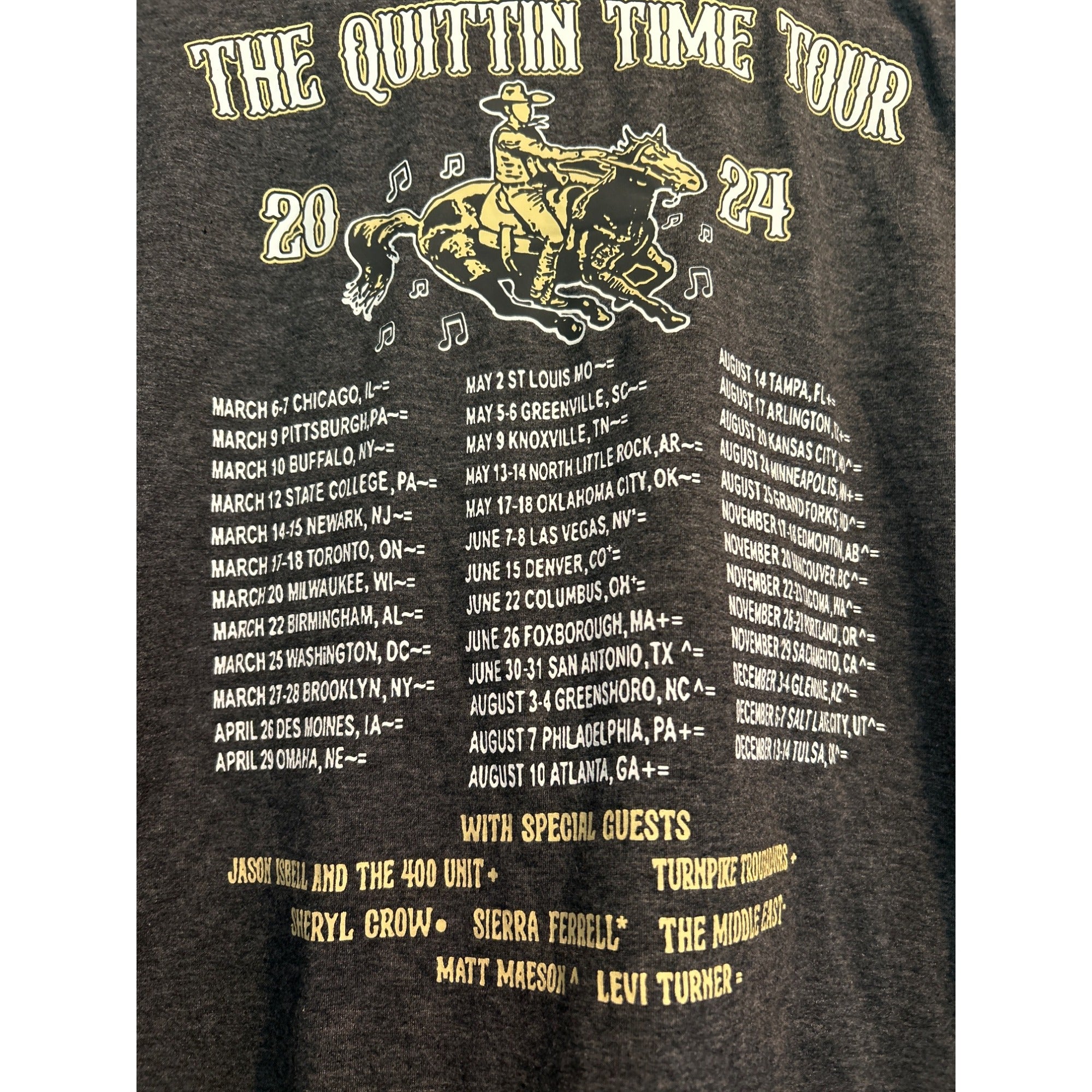 Quittin Time Tour Shirt Merch 2024 Tee Tour T Shirt (MENS Medium)
