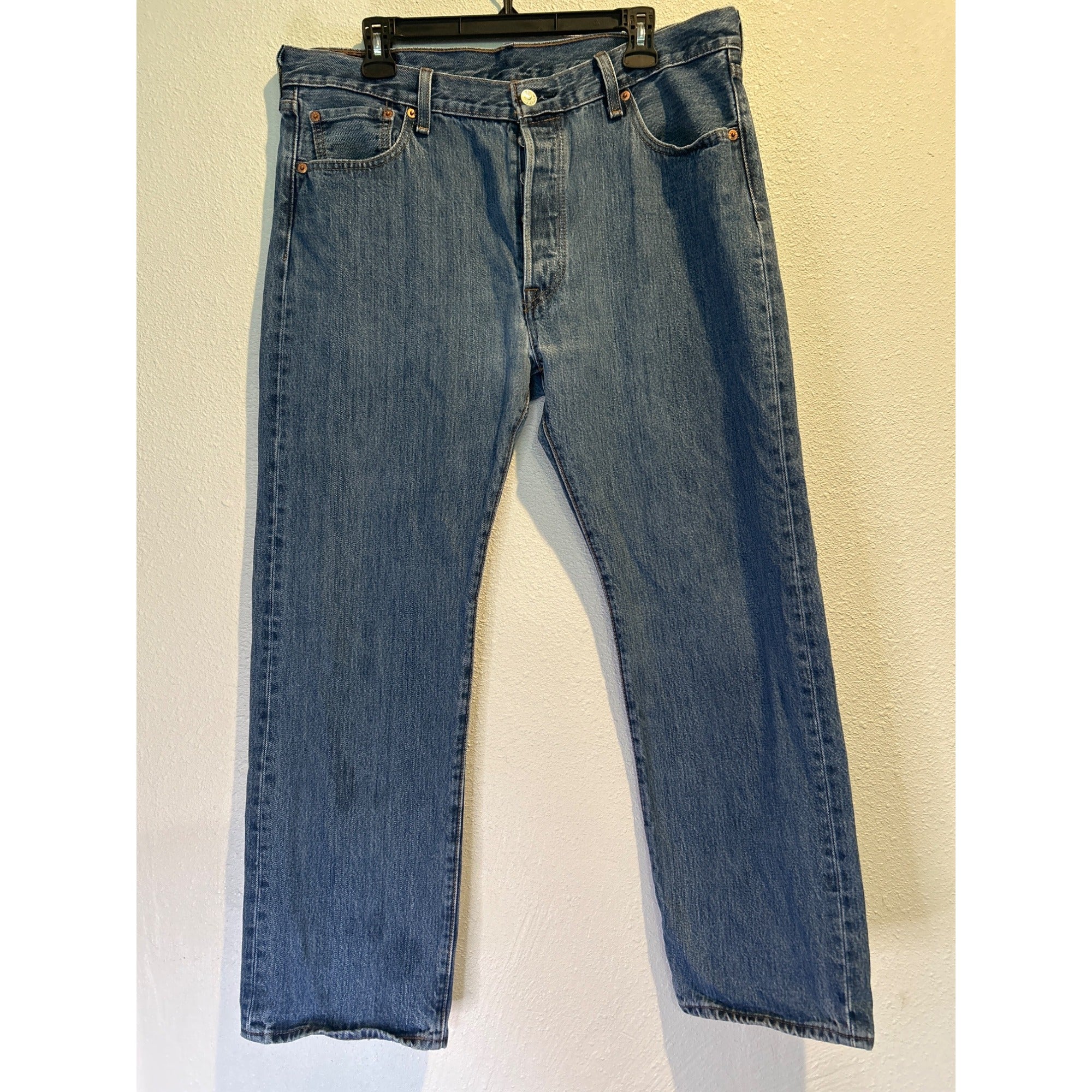 Levis 501 Button Fly Jeans Mens 36x30 Blue  Straight Denim Pants Western  Skate Y2K