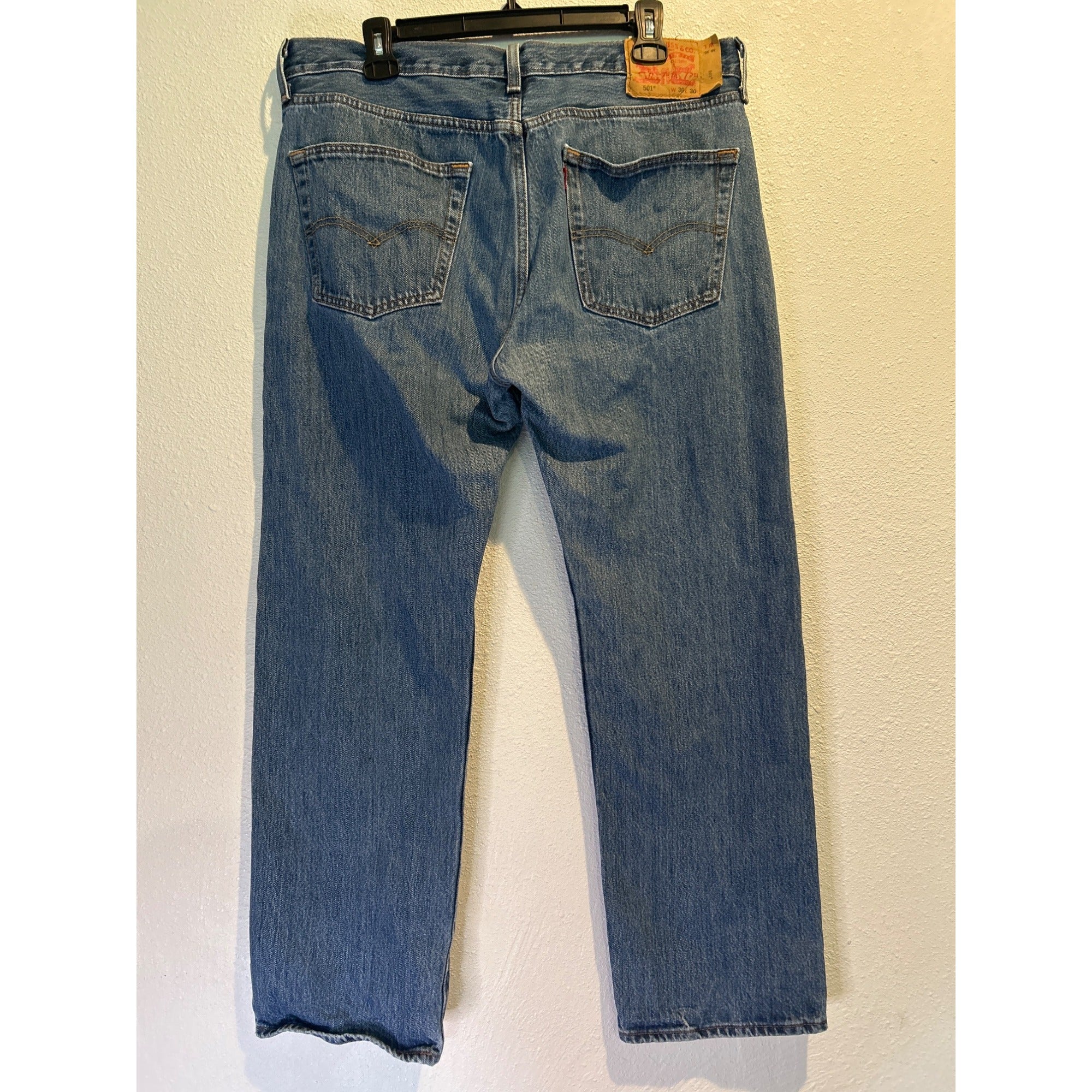 Levis 501 Button Fly Jeans Mens 36x30 Blue  Straight Denim Pants Western  Skate Y2K