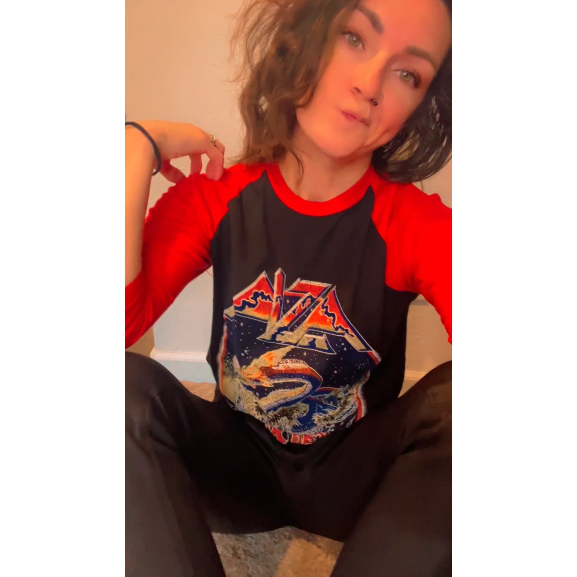 Vintage "Asia" American Tour Rock Band Raglan Tee  Jersey Shirt MEDIUM