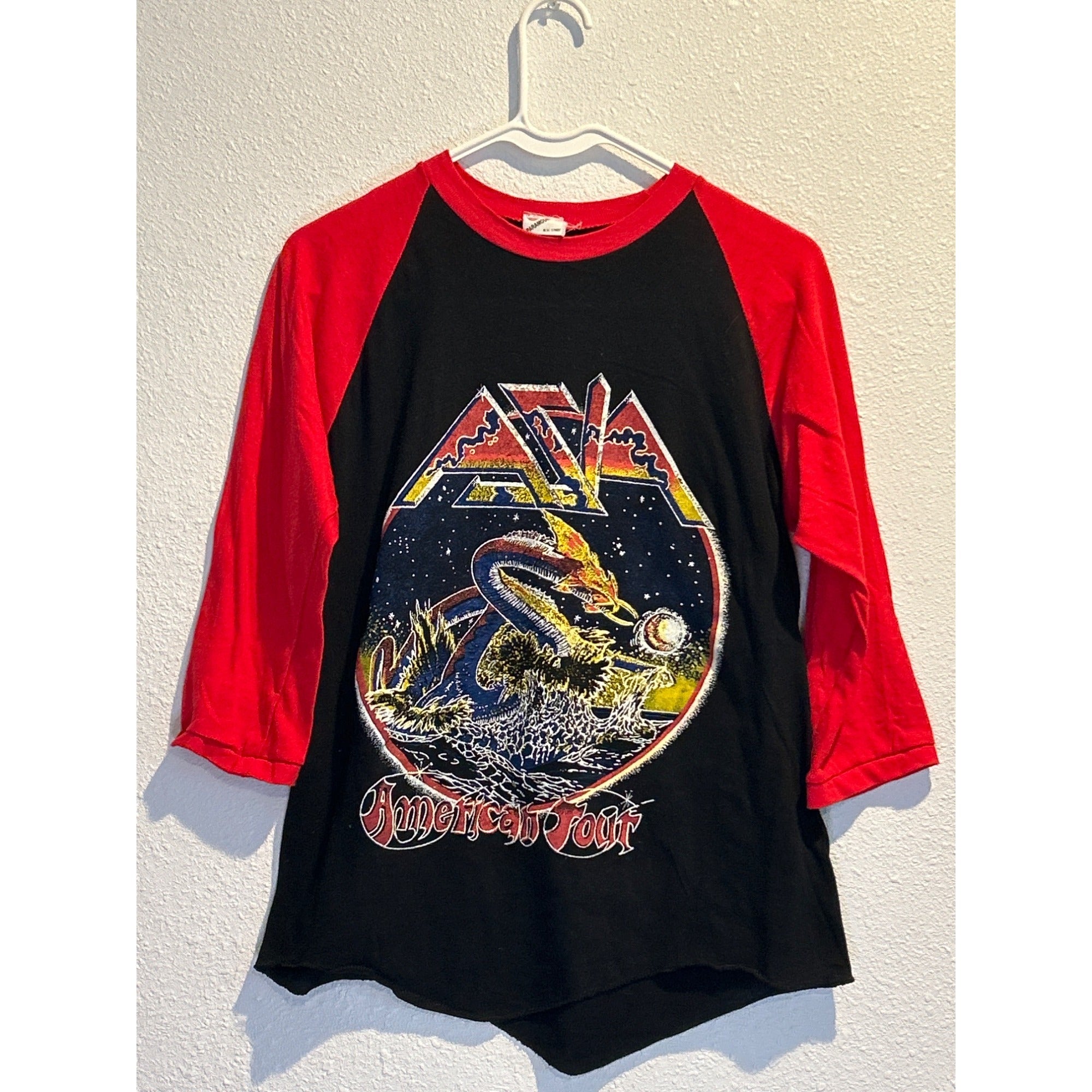 Vintage "Asia" American Tour Rock Band Raglan Tee  Jersey Shirt MEDIUM