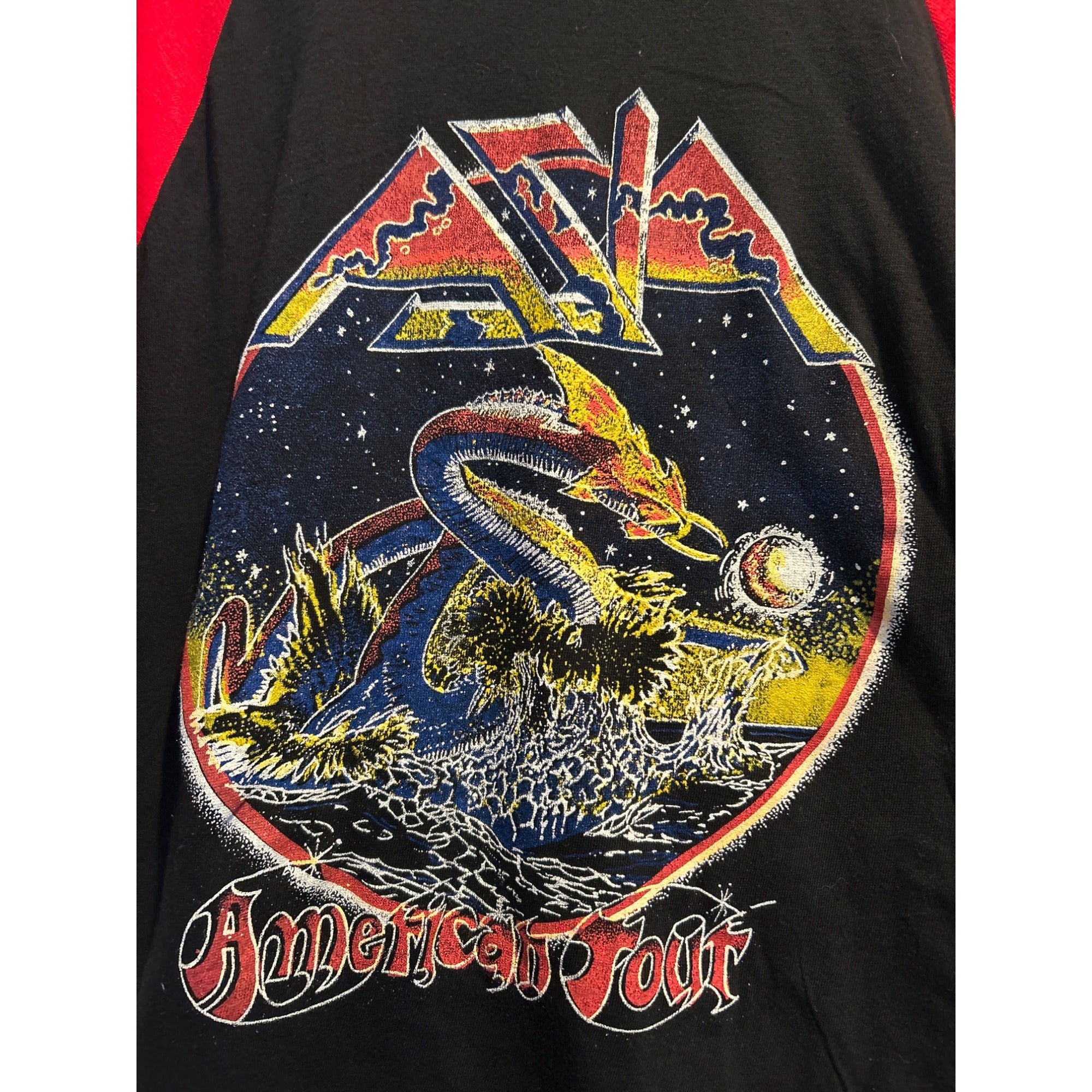 Vintage "Asia" American Tour Rock Band Raglan Tee  Jersey Shirt MEDIUM