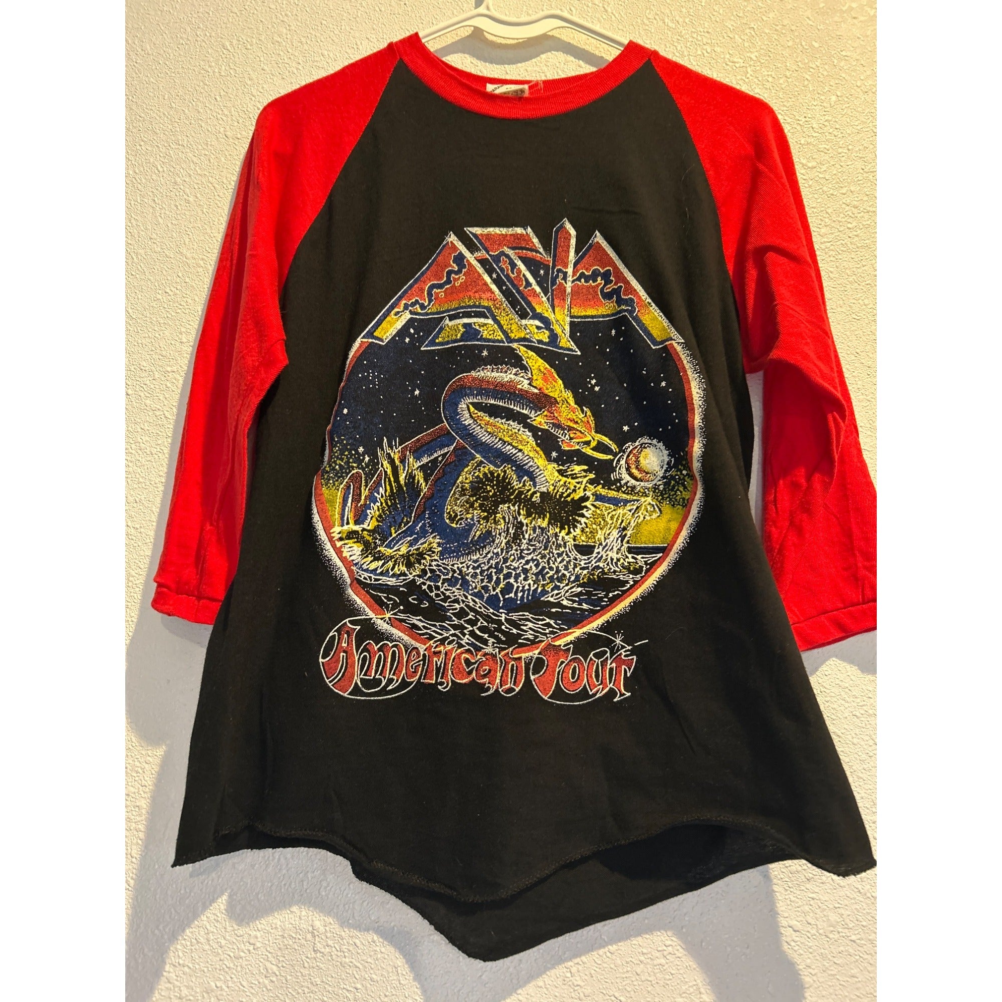 Vintage "Asia" American Tour Rock Band Raglan Tee  Jersey Shirt MEDIUM