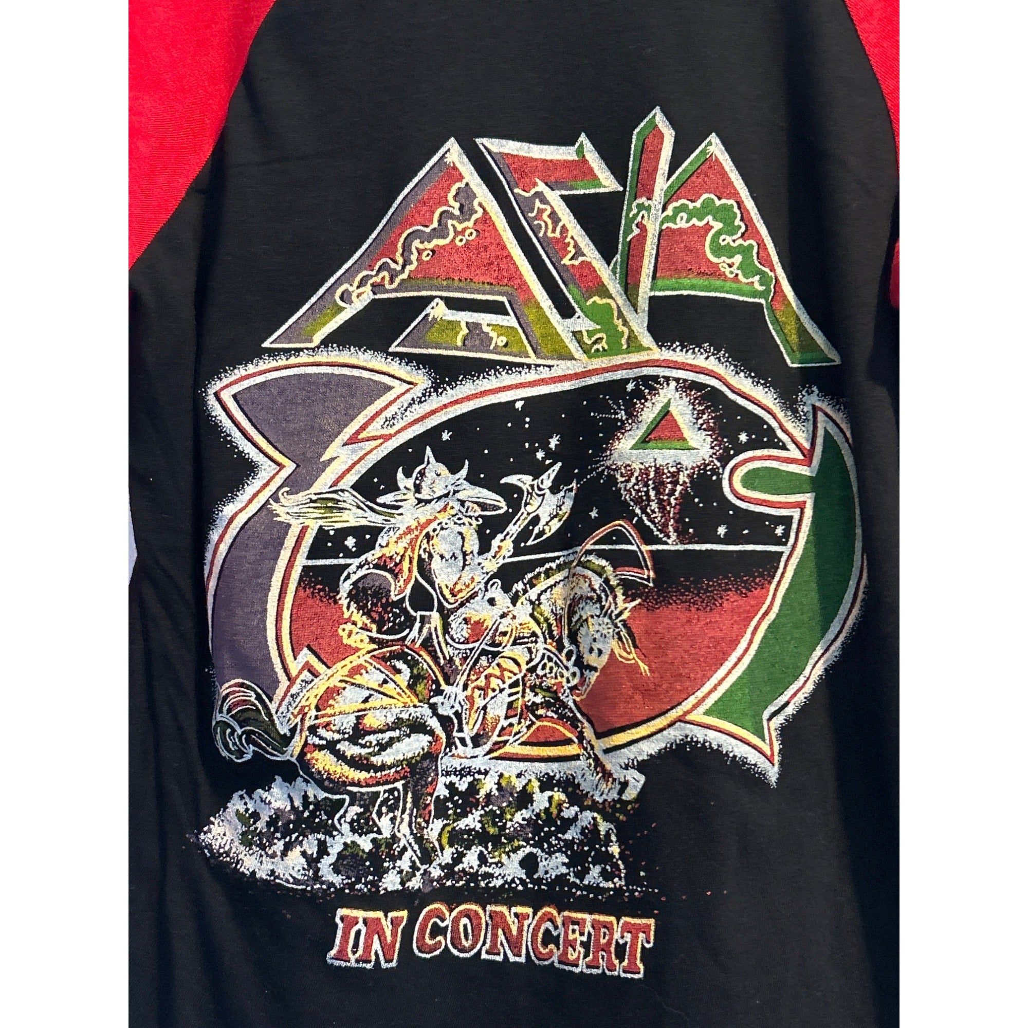 Vintage "Asia" American Tour Rock Band Raglan Tee  Jersey Shirt MEDIUM