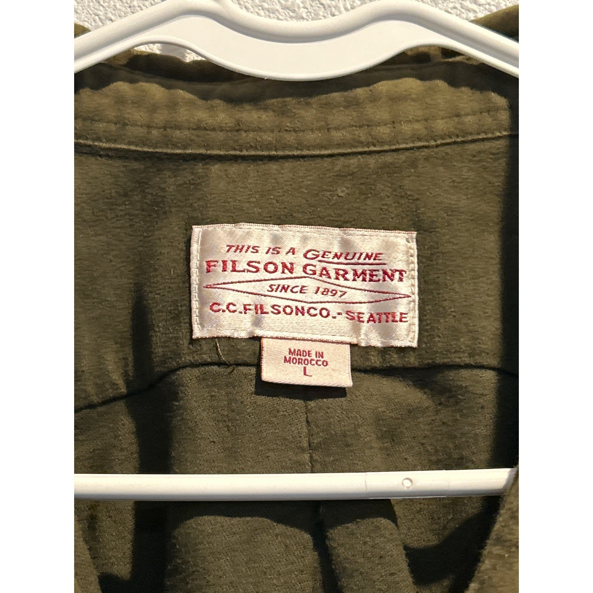 FILSON Moleskin Seattle Shirt - Mens’s Large