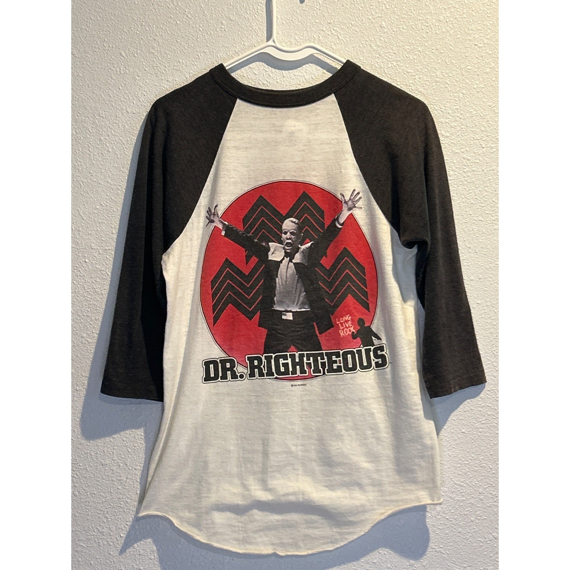 Vtg 1983 Styx Dr Righteous T Shirt Raglan Double Sided Band Tour Rock Tee