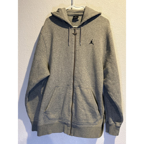 AIR JORDAN (MENS M) Full Zip Gray Basketball Hoodie 355370-063