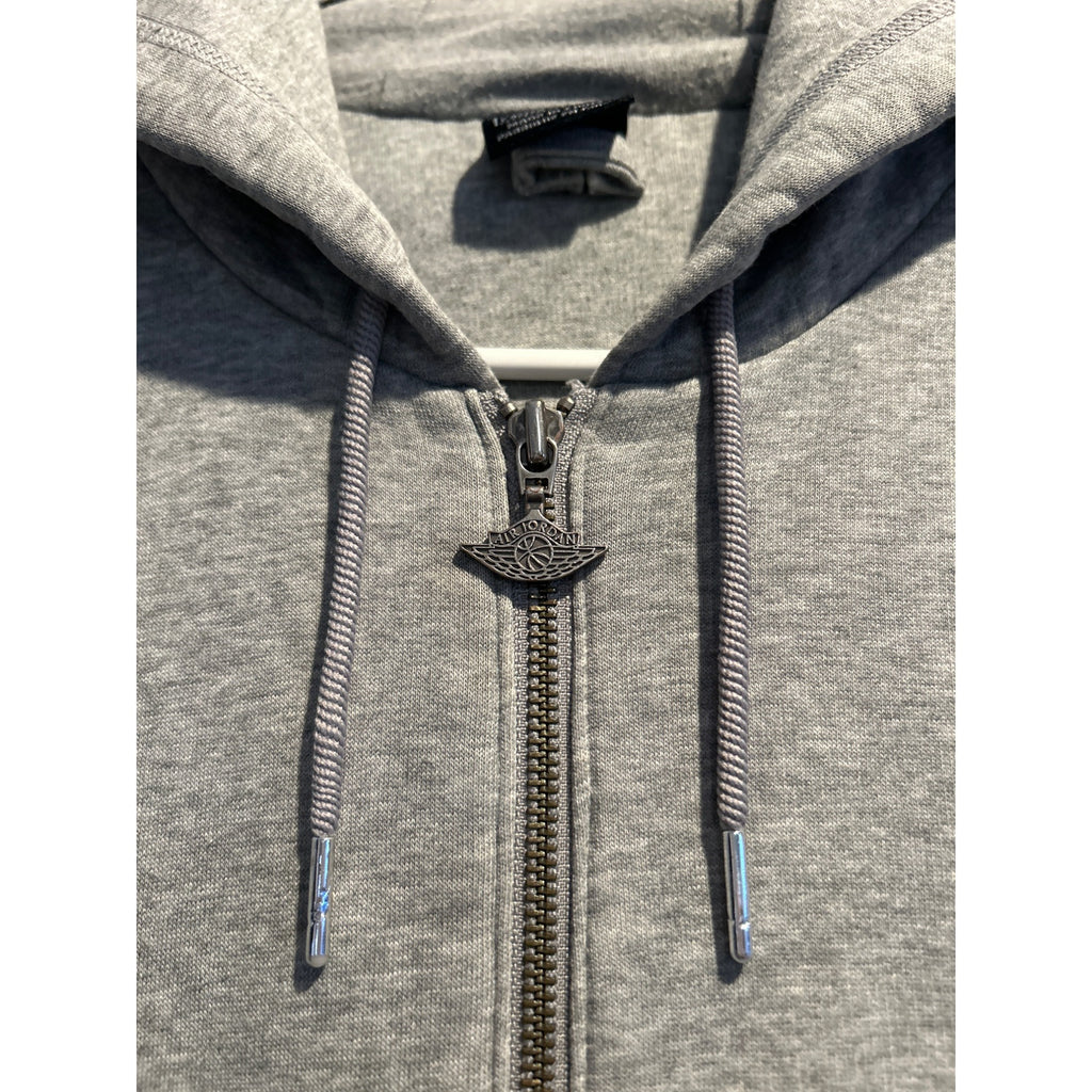 AIR JORDAN (MENS M) Full Zip Gray Basketball Hoodie 355370-063