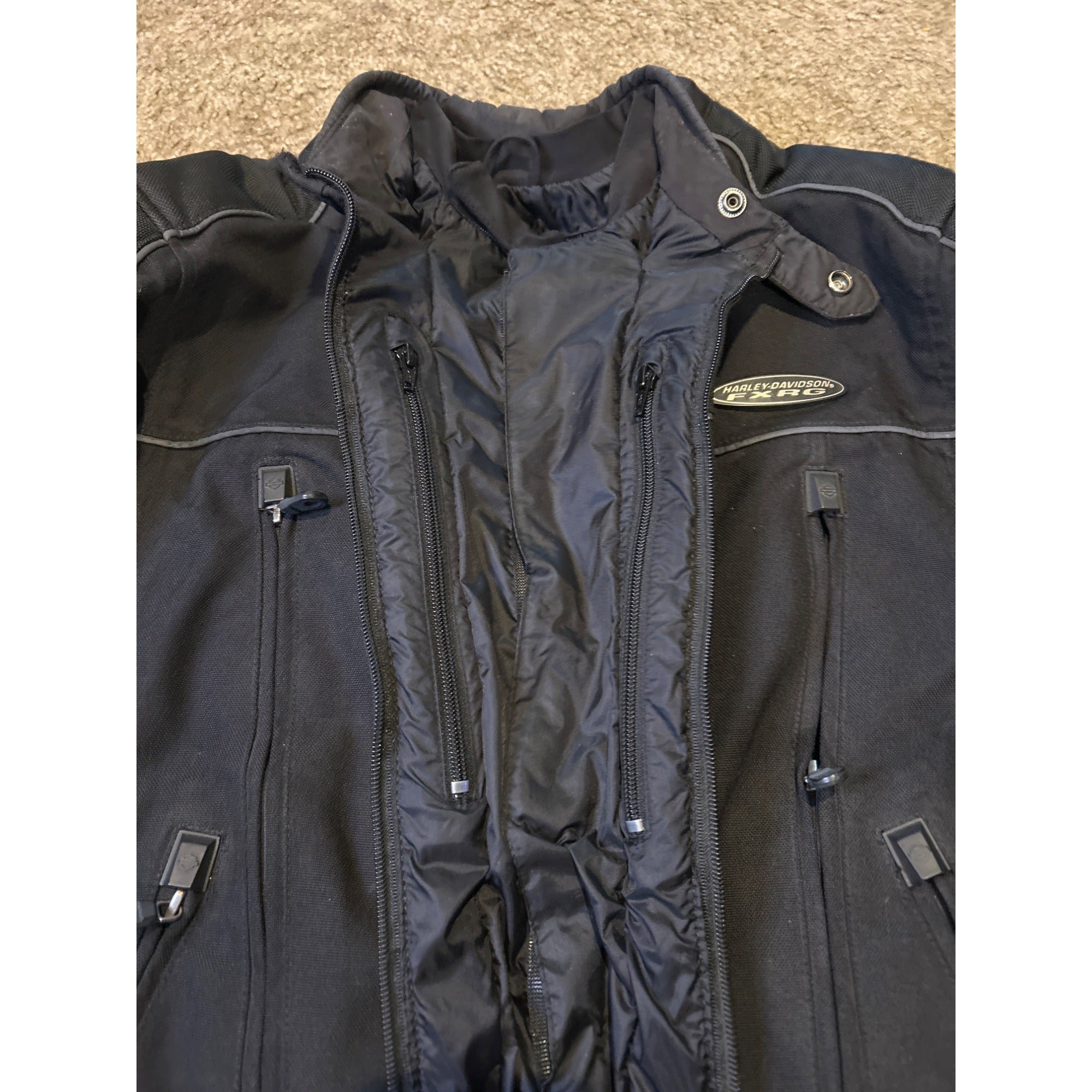 HARLEY DAVIDSON FXRG (Large) Nylon Riding Jacket Padded Spine Protector