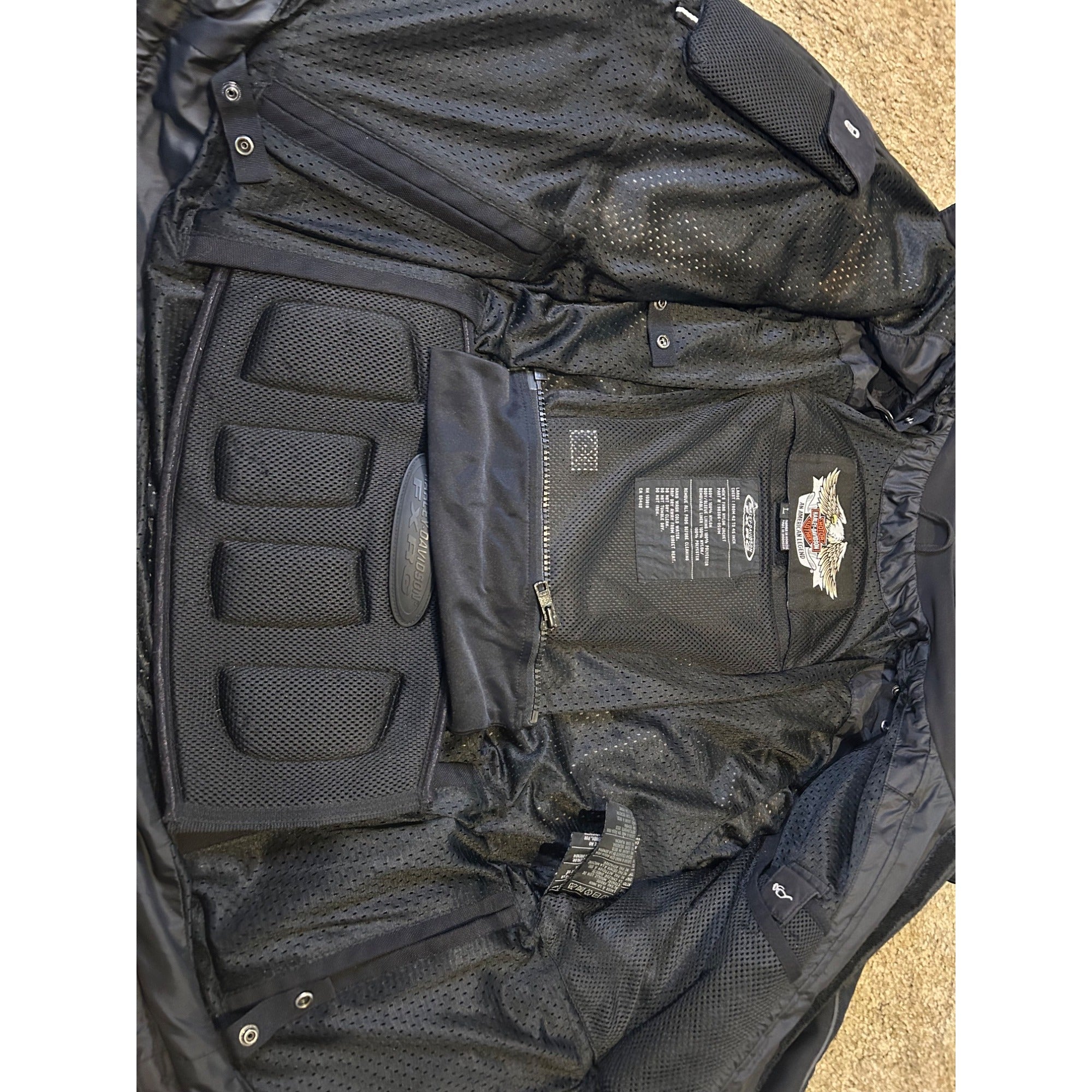 HARLEY DAVIDSON FXRG (Large) Nylon Riding Jacket Padded Spine Protector