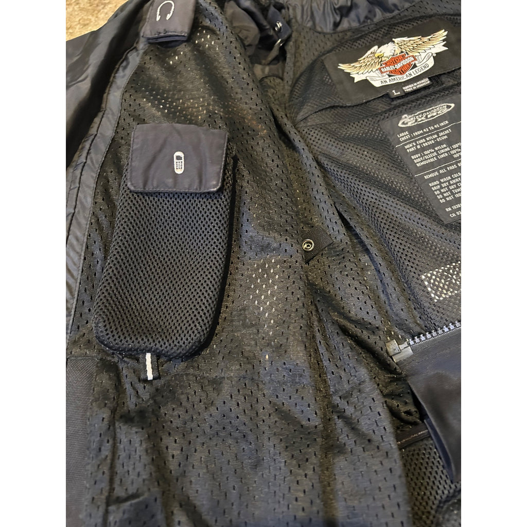 HARLEY DAVIDSON FXRG (Large) Nylon Riding Jacket Padded Spine Protector