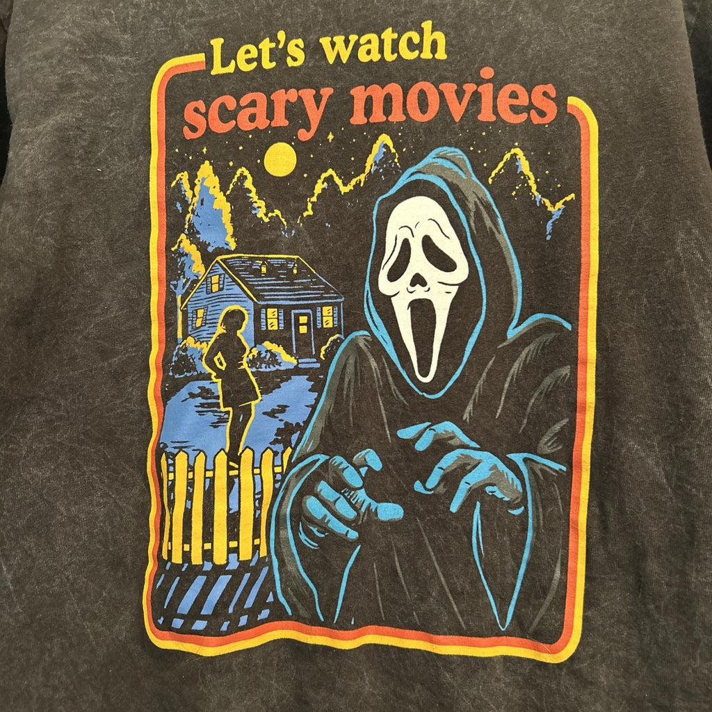 Authentic Scream Ghost Face T-Shirt Let’s Watch Scary Movies Mens LARGE **CUT