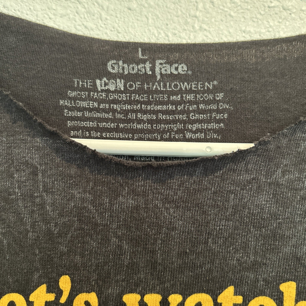 Authentic Scream Ghost Face T-Shirt Let’s Watch Scary Movies Mens LARGE **CUT