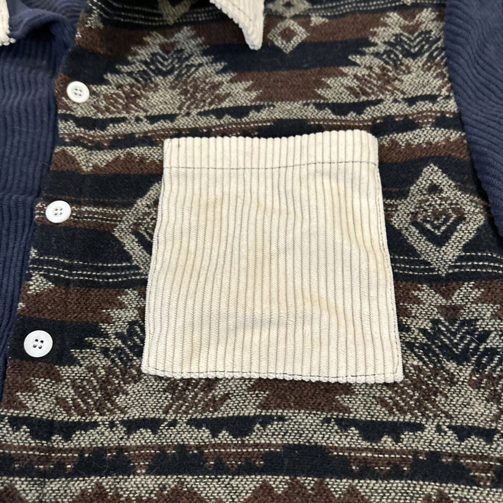 ChArmkp Long Sleeve Button Down Shirt Mens LARGE Native Blanket