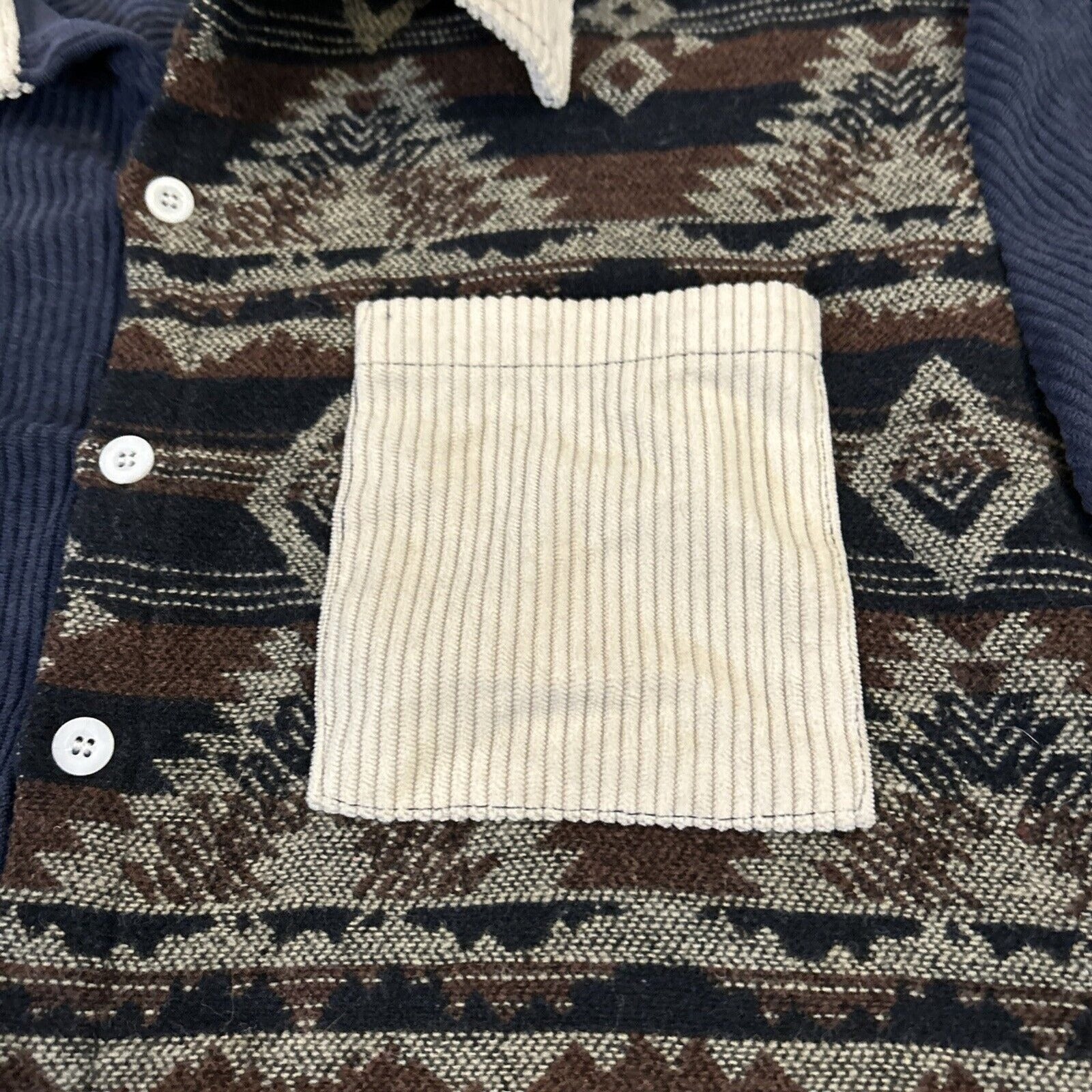 ChArmkp Long Sleeve Button Down Shirt Mens LARGE Native Blanket