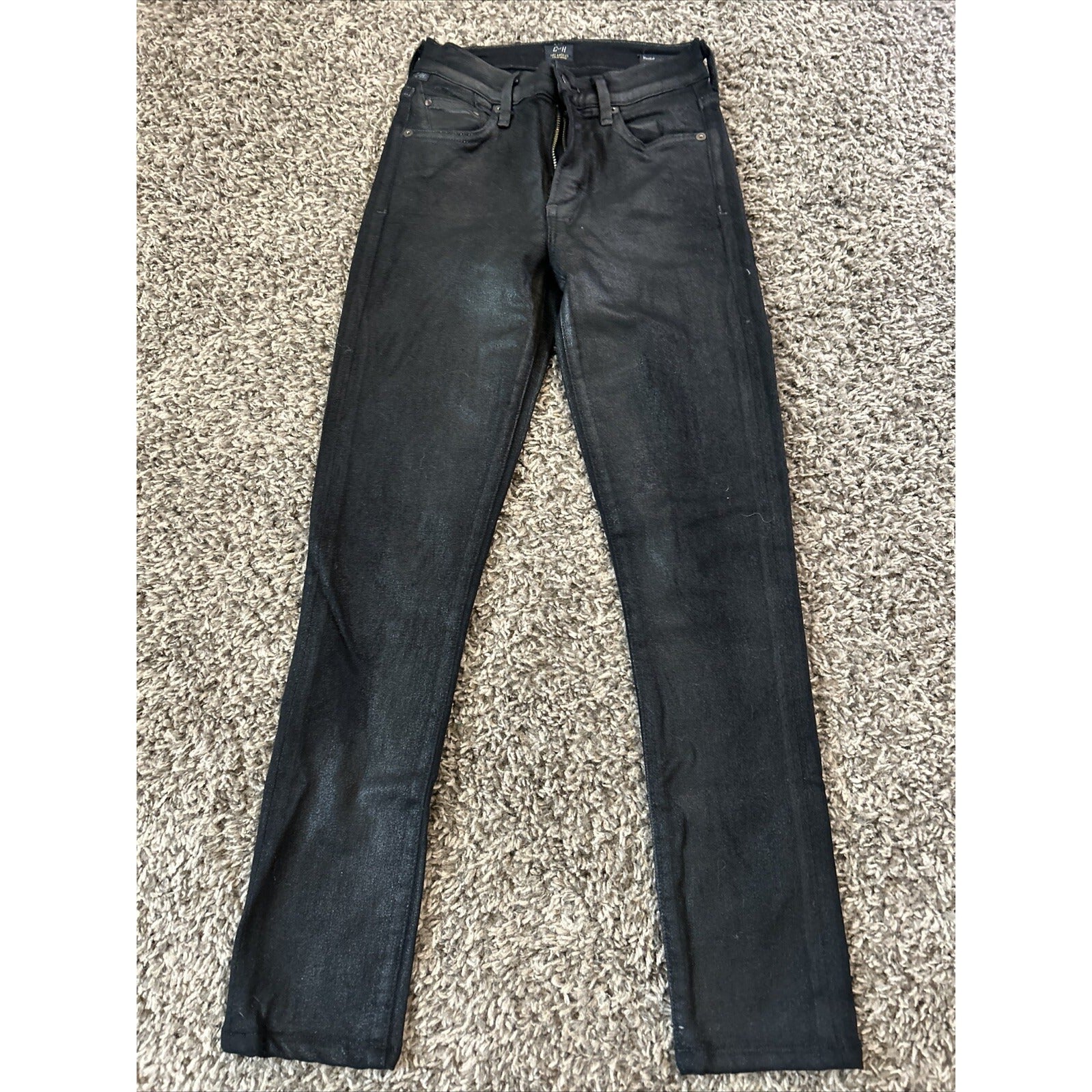 Citizens Of Humanity Womens 24 Skinny Jeans Black  Shiny Stretch Denim Crop