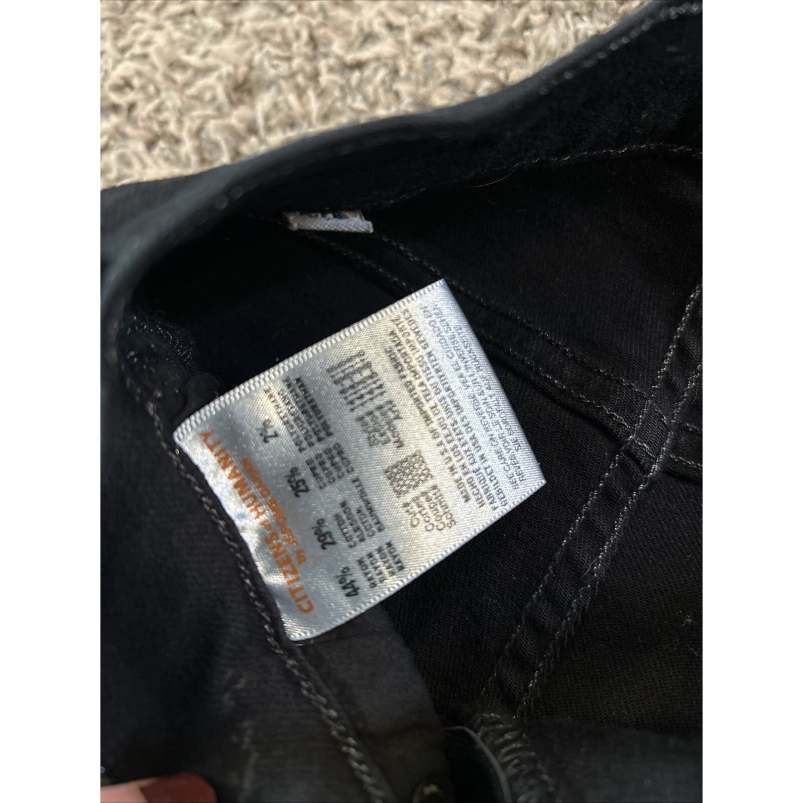 Citizens Of Humanity Womens 24 Skinny Jeans Black  Shiny Stretch Denim Crop