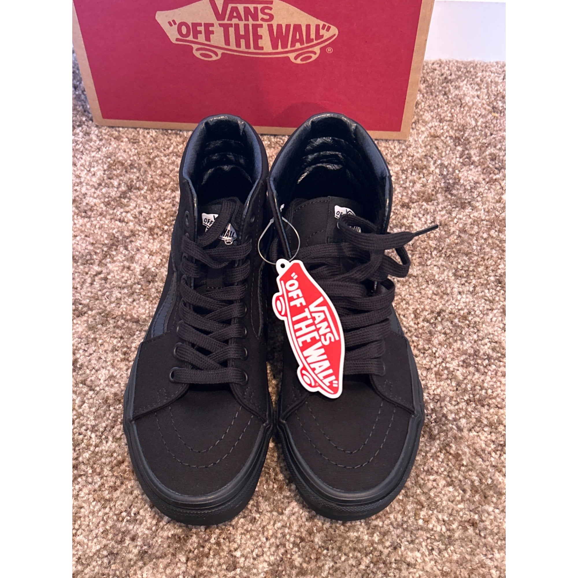 NEW! Vans SK8-Hi Shoes (Womens 5.5) Black/Black Canvas Skate Sneakers