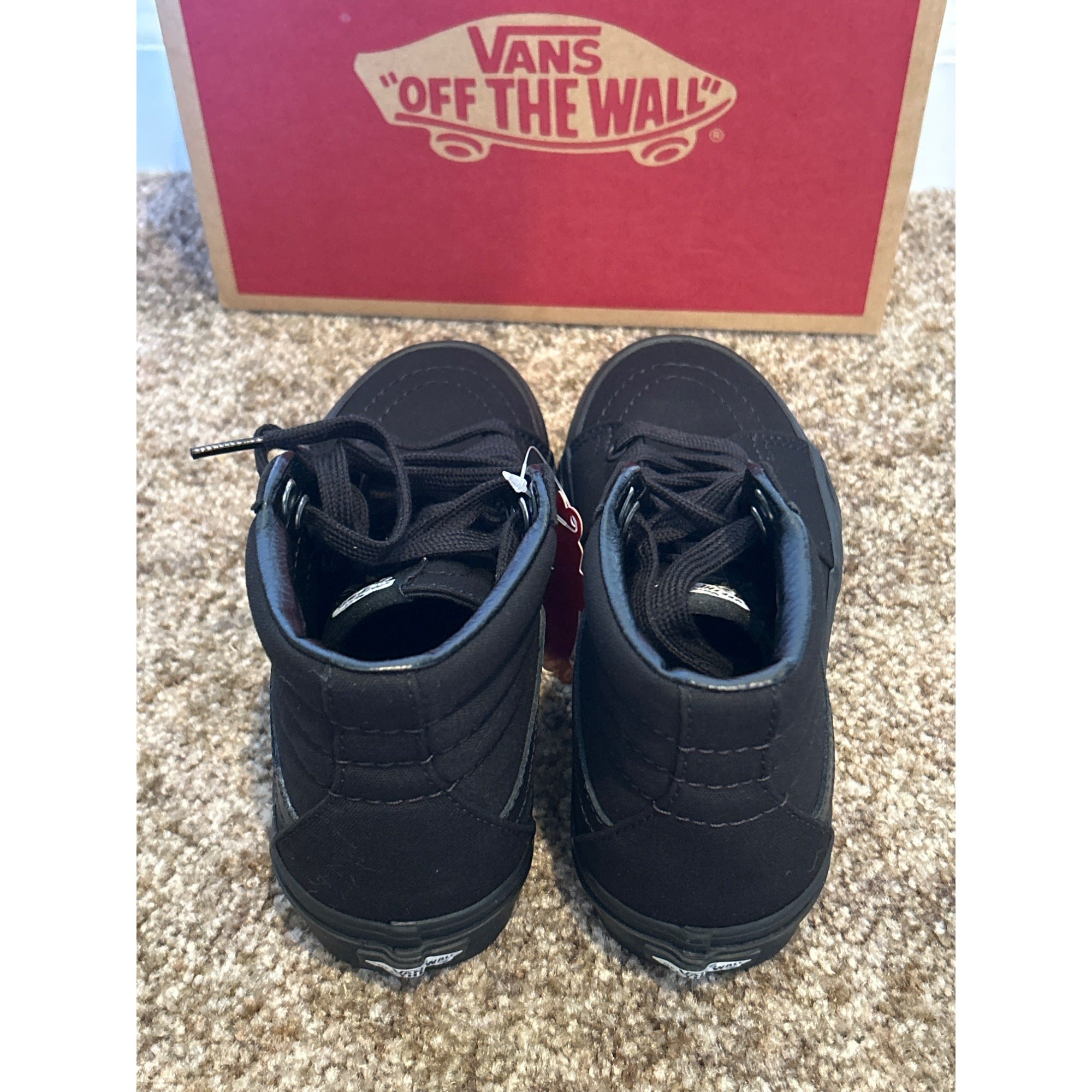 NEW! Vans SK8-Hi Shoes (Womens 5.5) Black/Black Canvas Skate Sneakers
