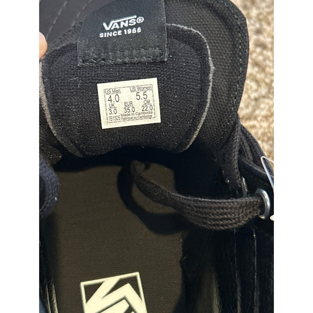 NEW! Vans SK8-Hi Shoes (Womens 5.5) Black/Black Canvas Skate Sneakers