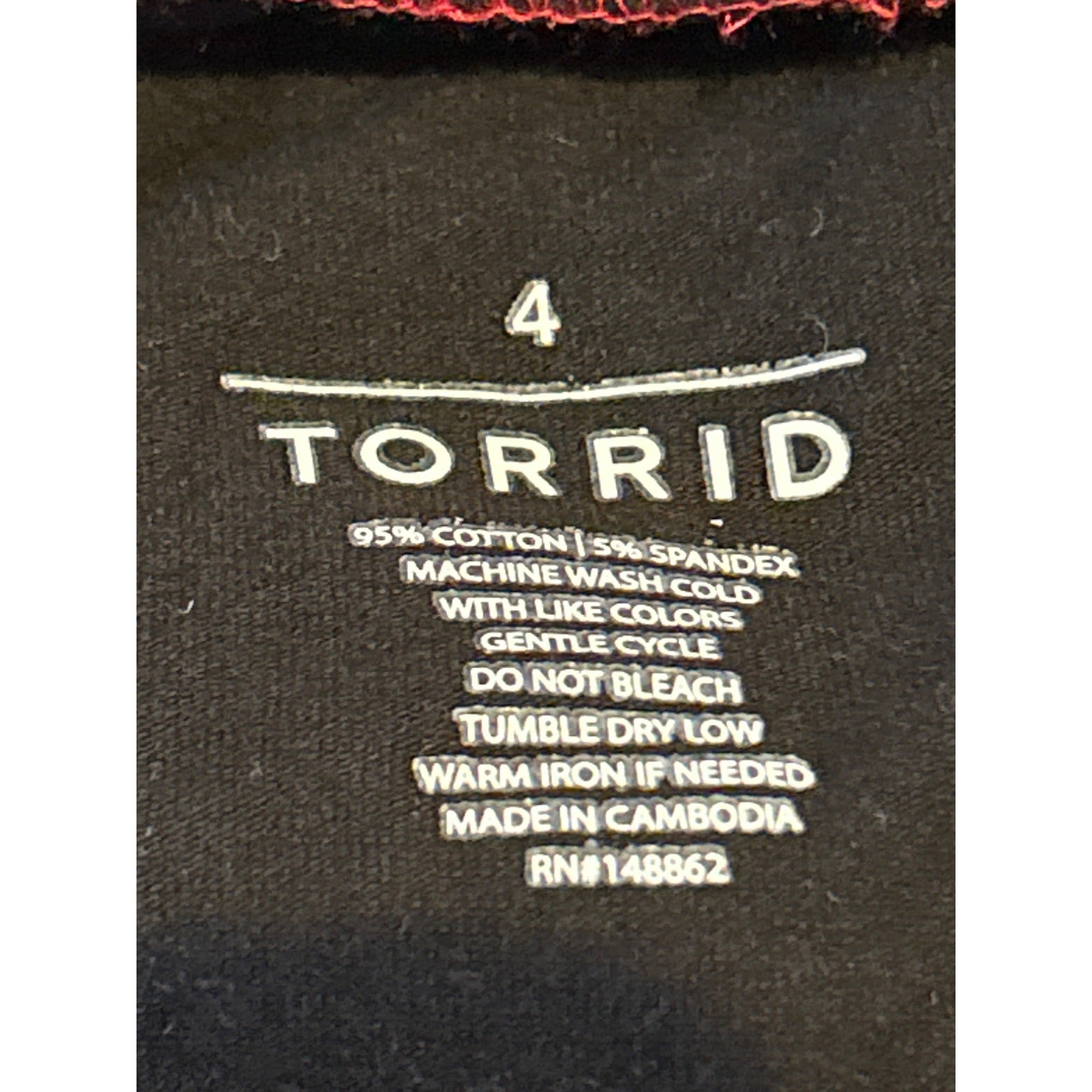 Torrid Women's Size 4X Capri Leggings Maroon & Black Plaid, Stretch Punk Grunge