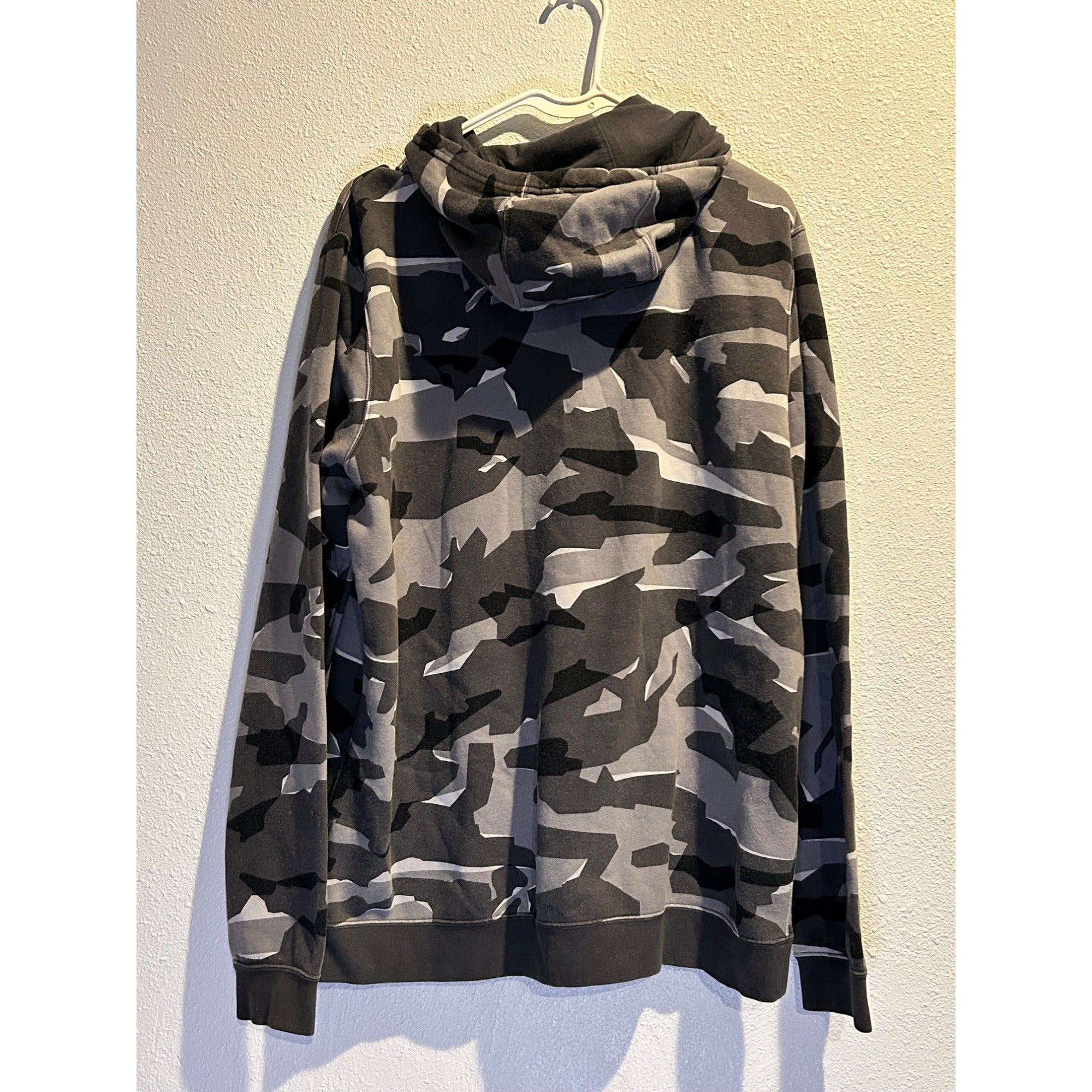 Nike Hoodie (Mens Large) Gray Black Camo Pullover Sweatshirt AR1313-065 Fleece