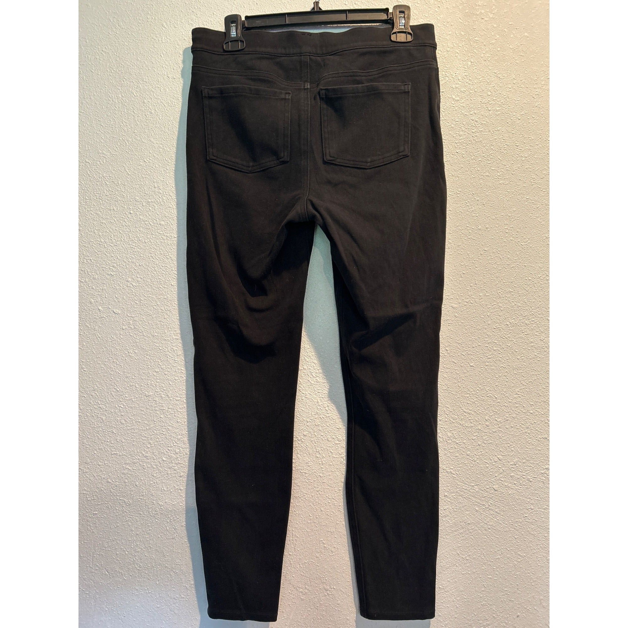 Spanx Skinny Jeans Jeggings Black Pull On Stretch Crop Short Womens MEDIUM
