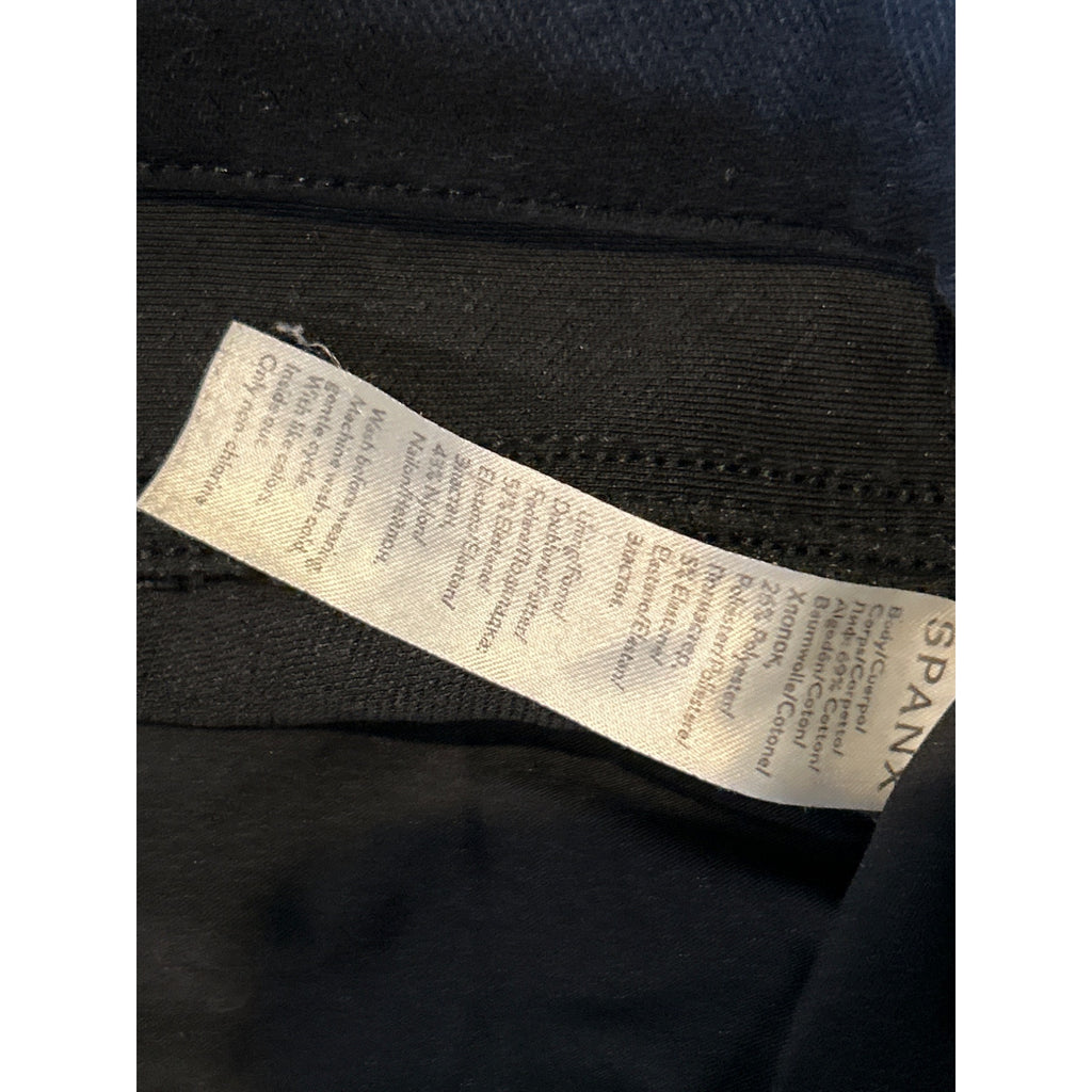 Spanx Skinny Jeans Jeggings Black Pull On Stretch Crop Short Womens MEDIUM