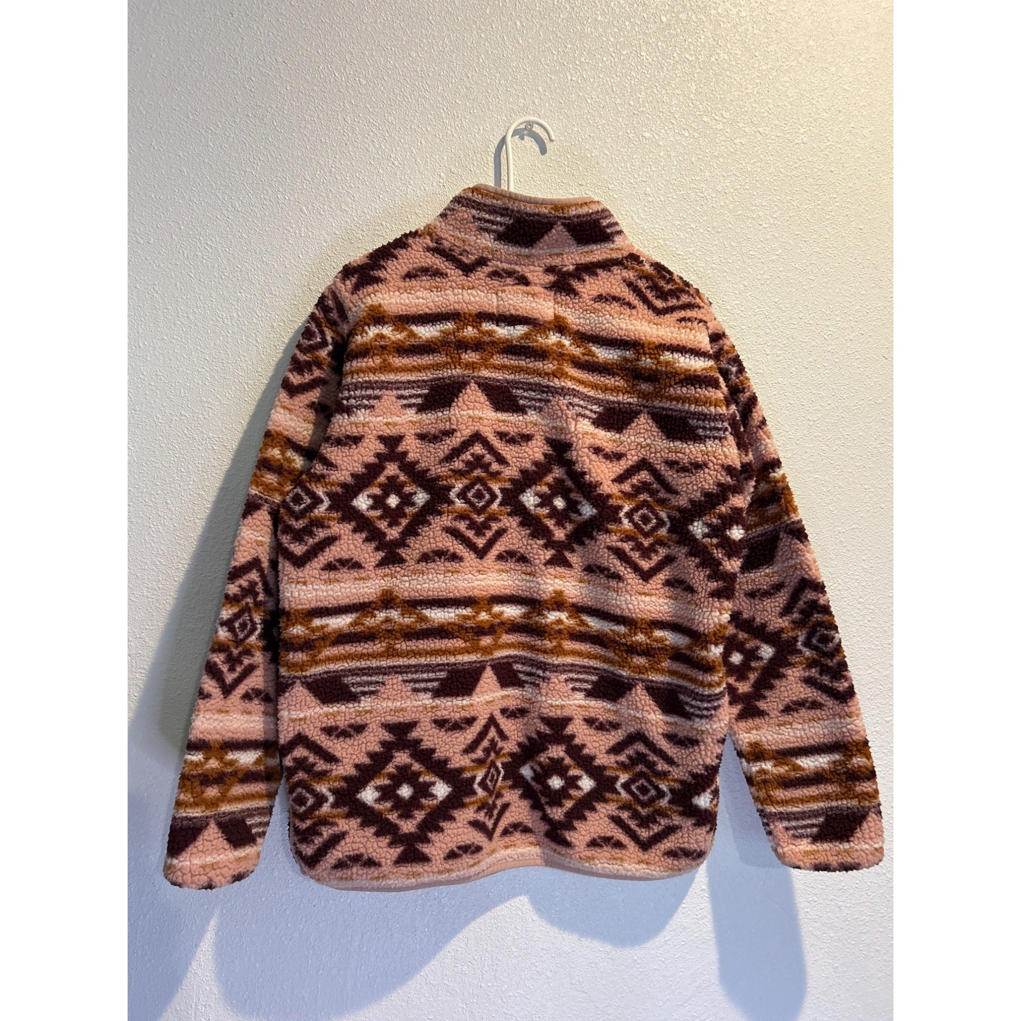 Wrangler Womens MEDIUM Fleece Jacket Pink Aztec Pattern 1/4 Zip Mulitcolor