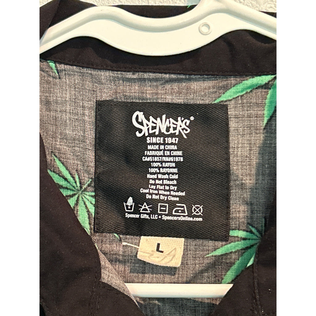 Spencer’s Marijuana Weed CROP Button Front Shirt WOMENS LARGE