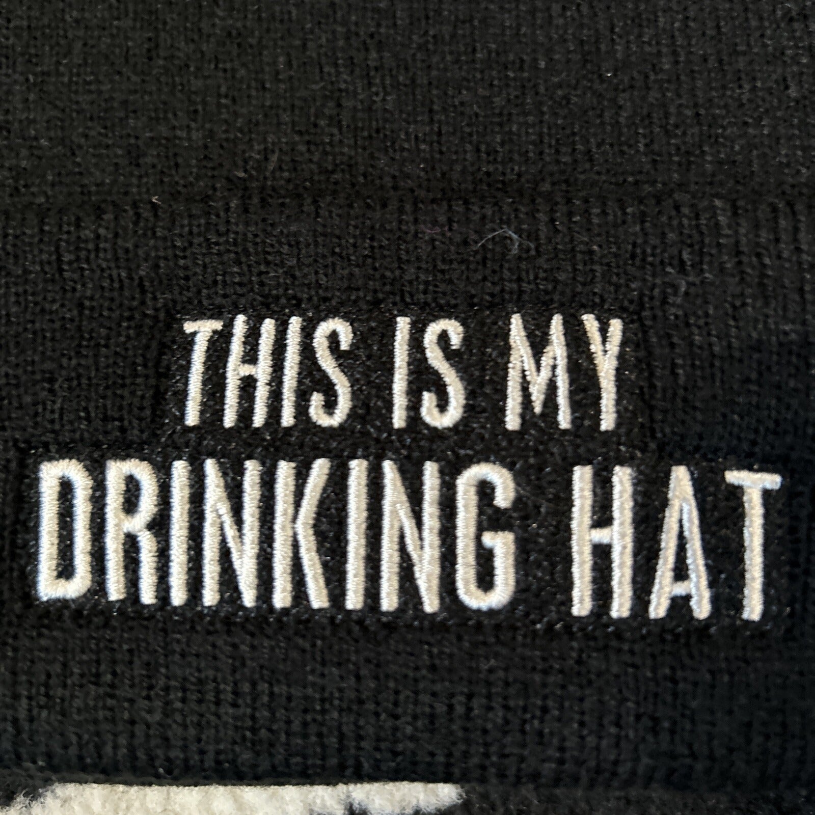 PRIMITVES BY KATHY "This is My Drinking Hat" Black Beanie NWT