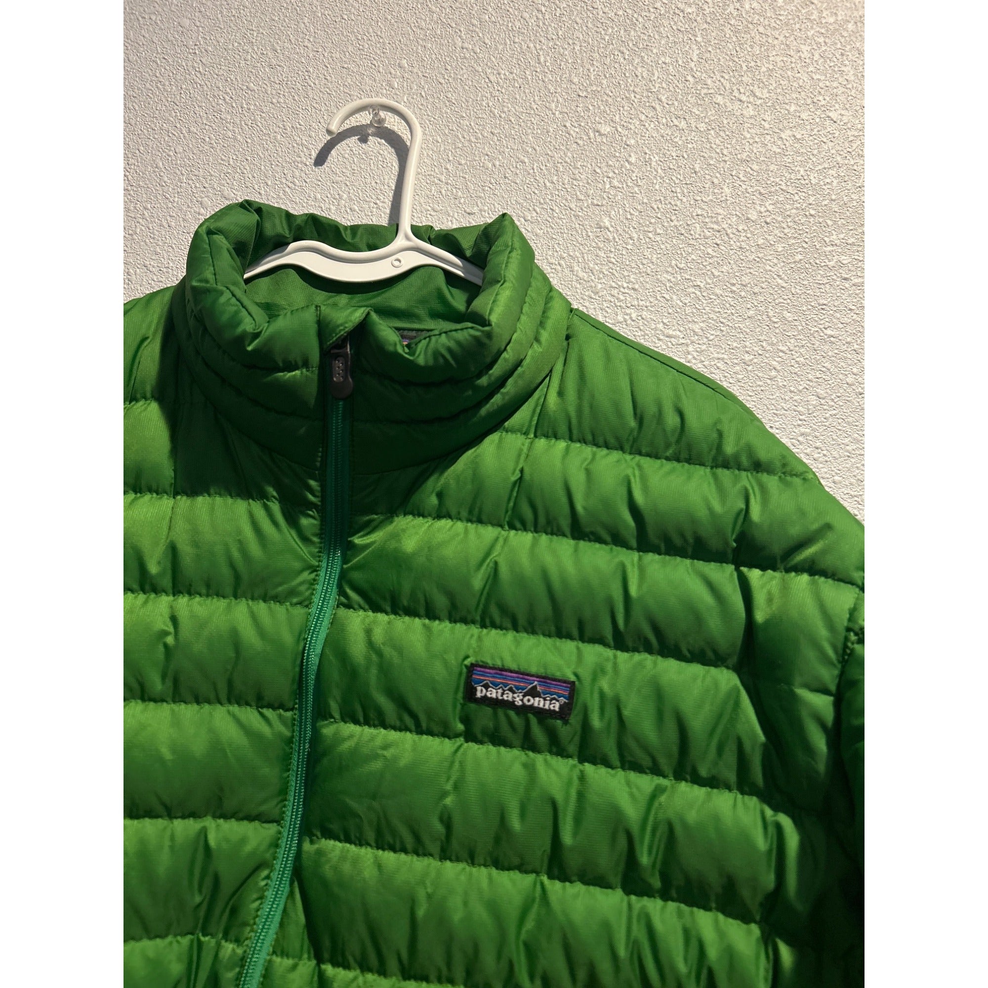 Patagonia (MENS LARGE) Goose Down Sweater Jacket Green Insulated 84673 Zip Puffer Coat