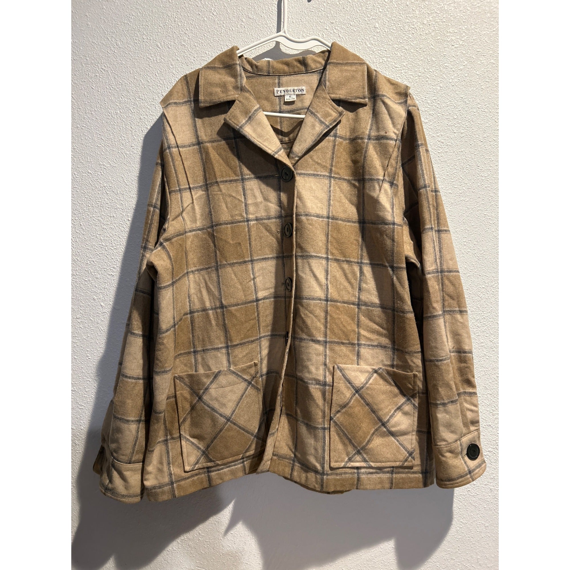 Pendleton Jacket XL Plaid Virgin Wool Heritage 49er Button Up Chore