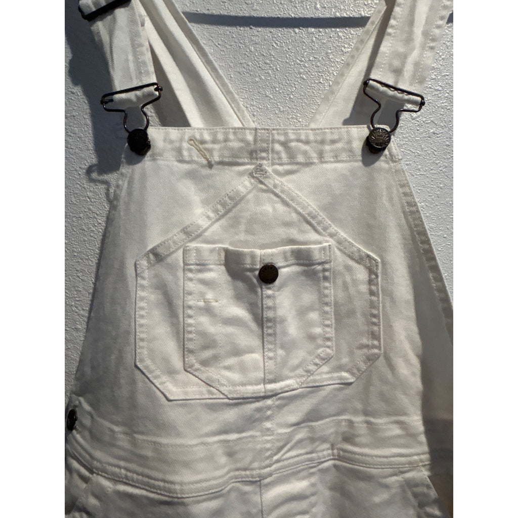 Faherty Painter Overalls (Women’s SMALL) White Carpenter Stretch Denim