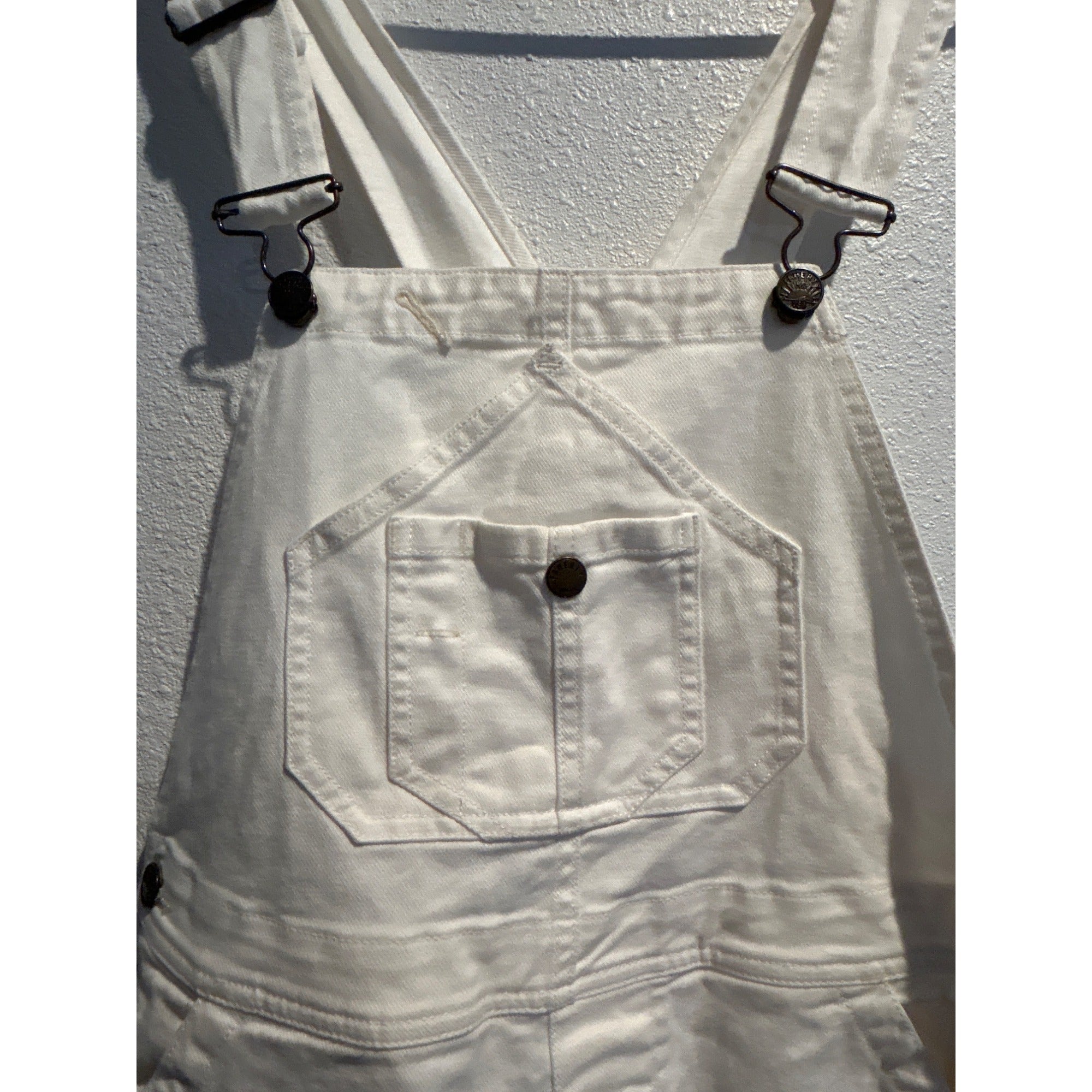 Faherty Painter Overalls (Women’s SMALL) White Carpenter Stretch Denim
