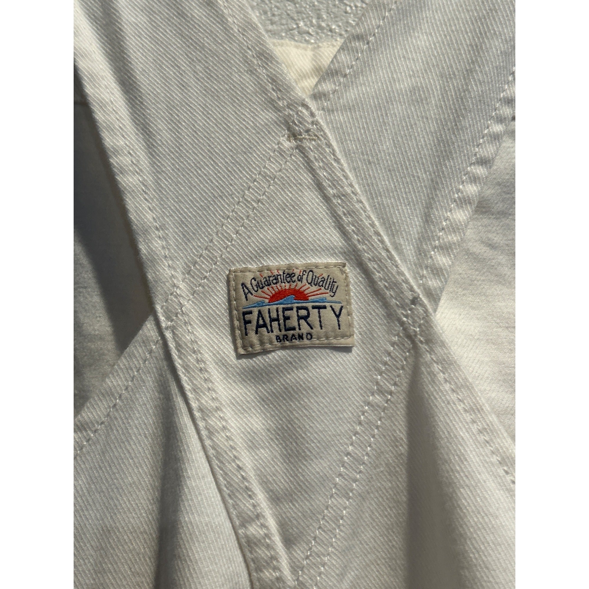 Faherty Painter Overalls (Women’s SMALL) White Carpenter Stretch Denim