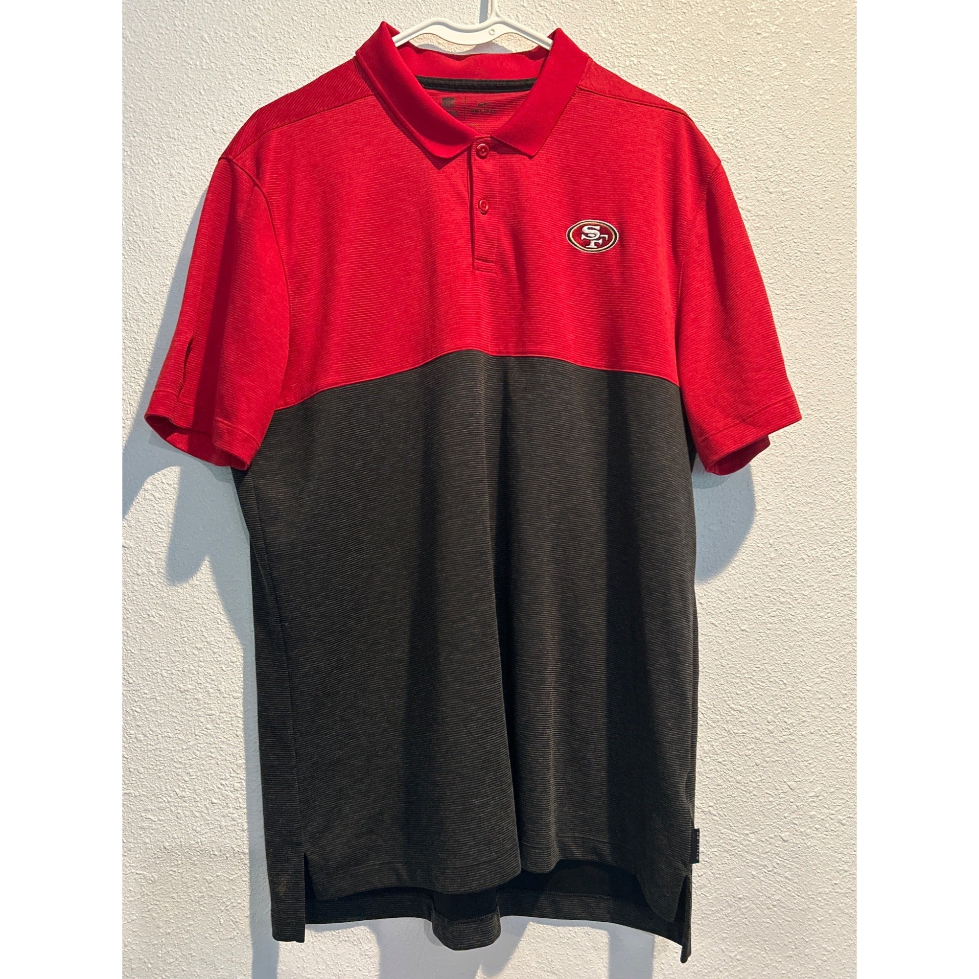 San Francisco 49ers On Field Nike Black/red Short Sleeve Polo Size L