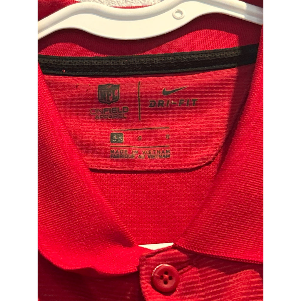 San Francisco 49ers On Field Nike Black/red Short Sleeve Polo Size L